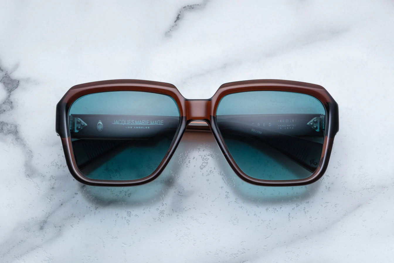Jacques Marie Mage Alfred in 1D Hickory Dark Turquoise - Luxury Eyewear