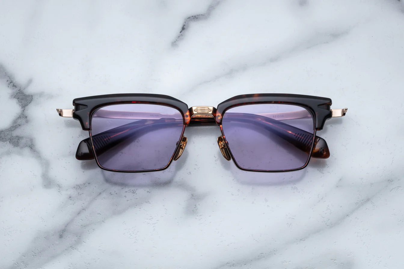 Jacques Marie Mage Alin (Sunglasses) in 3T Dark Havana Lavender - Luxury Eyewear