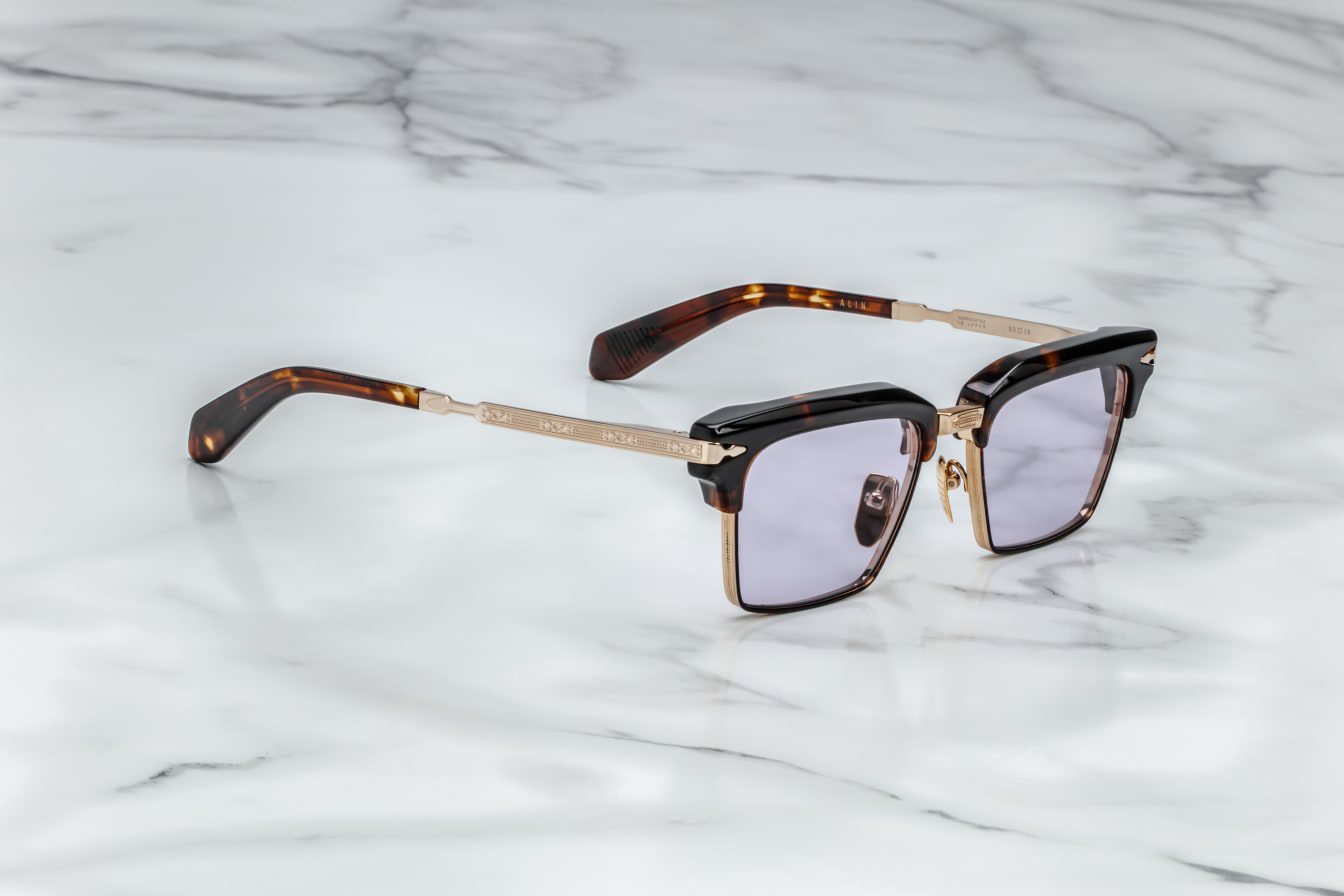 Jacques Marie Mage Alin (Sunglasses) in 3T Dark Havana Lavender - Side View