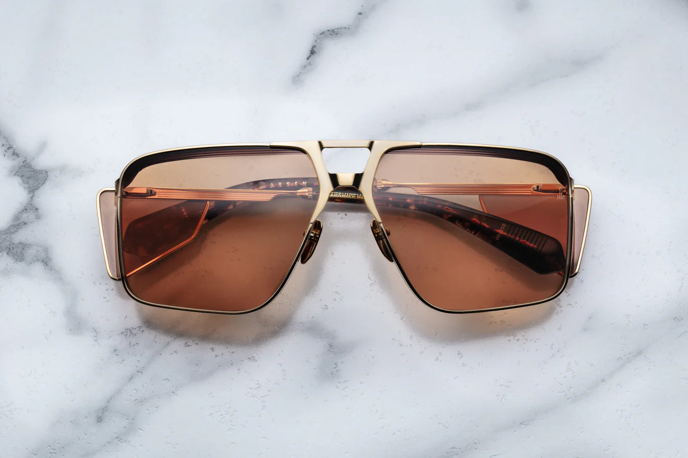 Jacques Marie Mage Assen in 40 Gold Orange - Luxury Eyewear