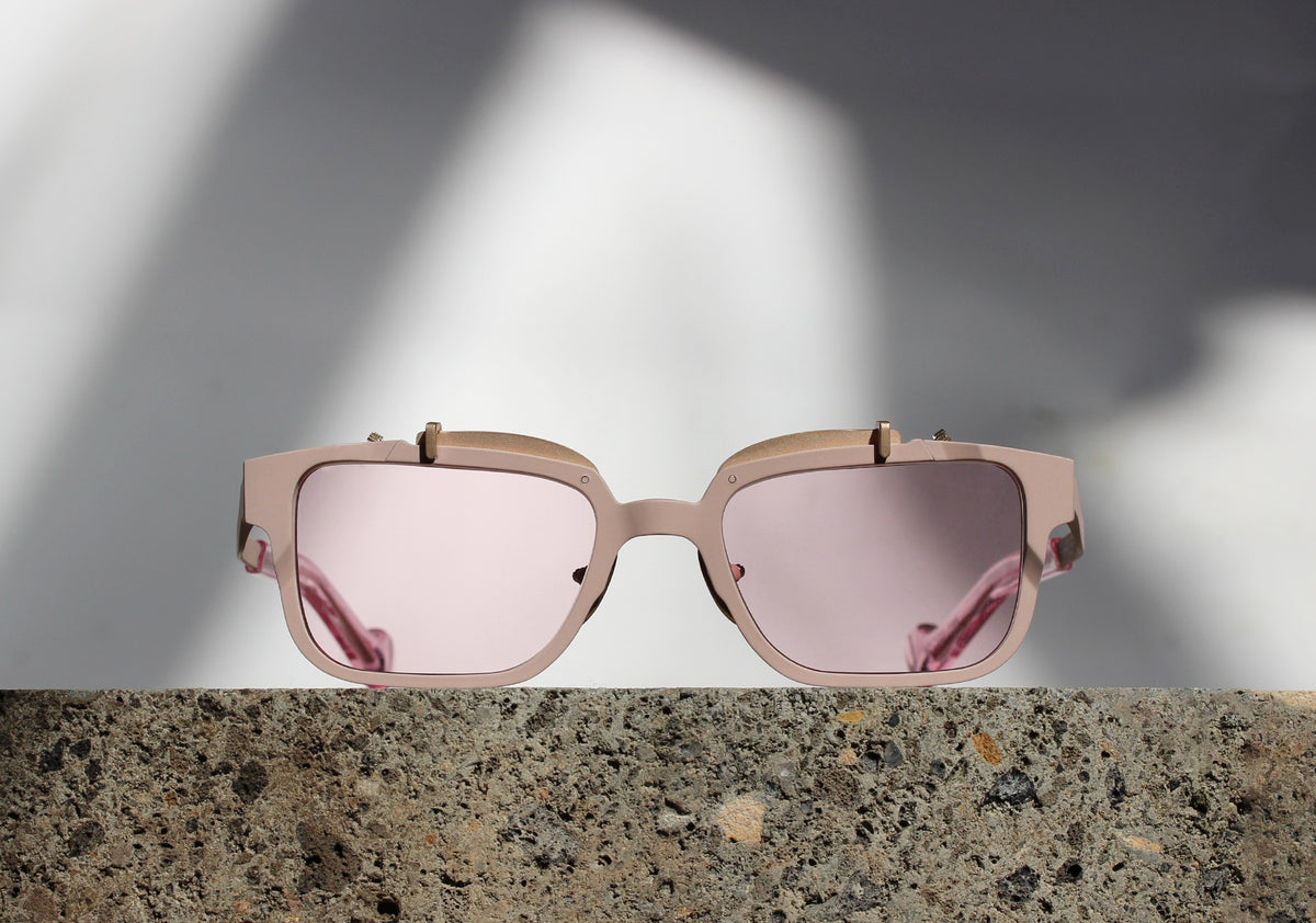 Titanium Museum Browgrilles Sunglasses in C5 Matte Pink