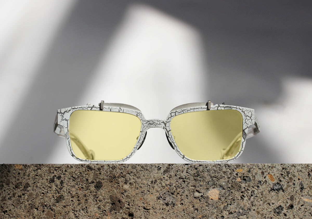 Titanium Museum Browgrilles Sunglasses in C6 White Paint