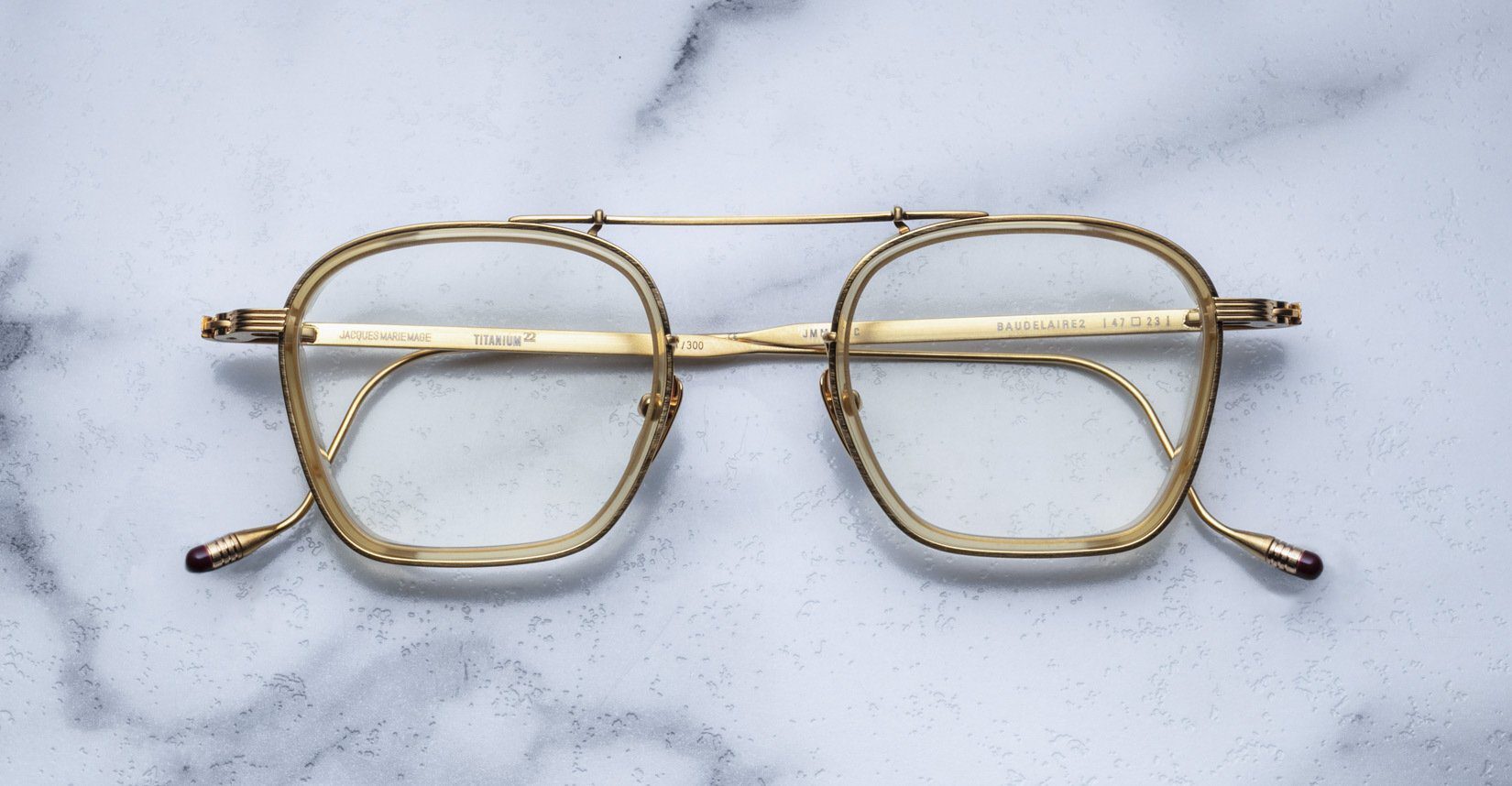 Jacques Marie Mage Baudelaire 2 in 7C Knox Clear Honey - Luxury Eyewear