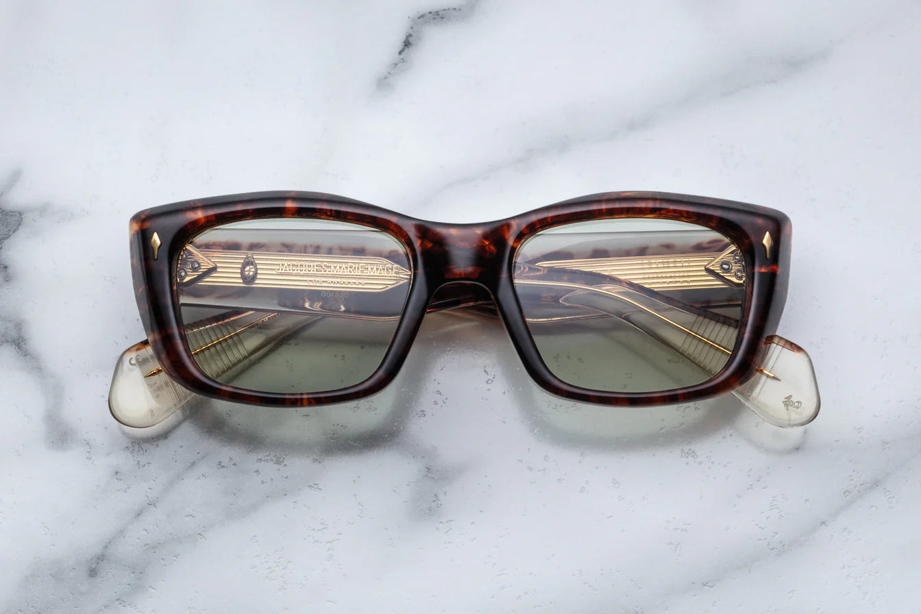 Jacques Marie Mage Corniche in 5C Arygle Light Bottle Green - Luxury Eyewear