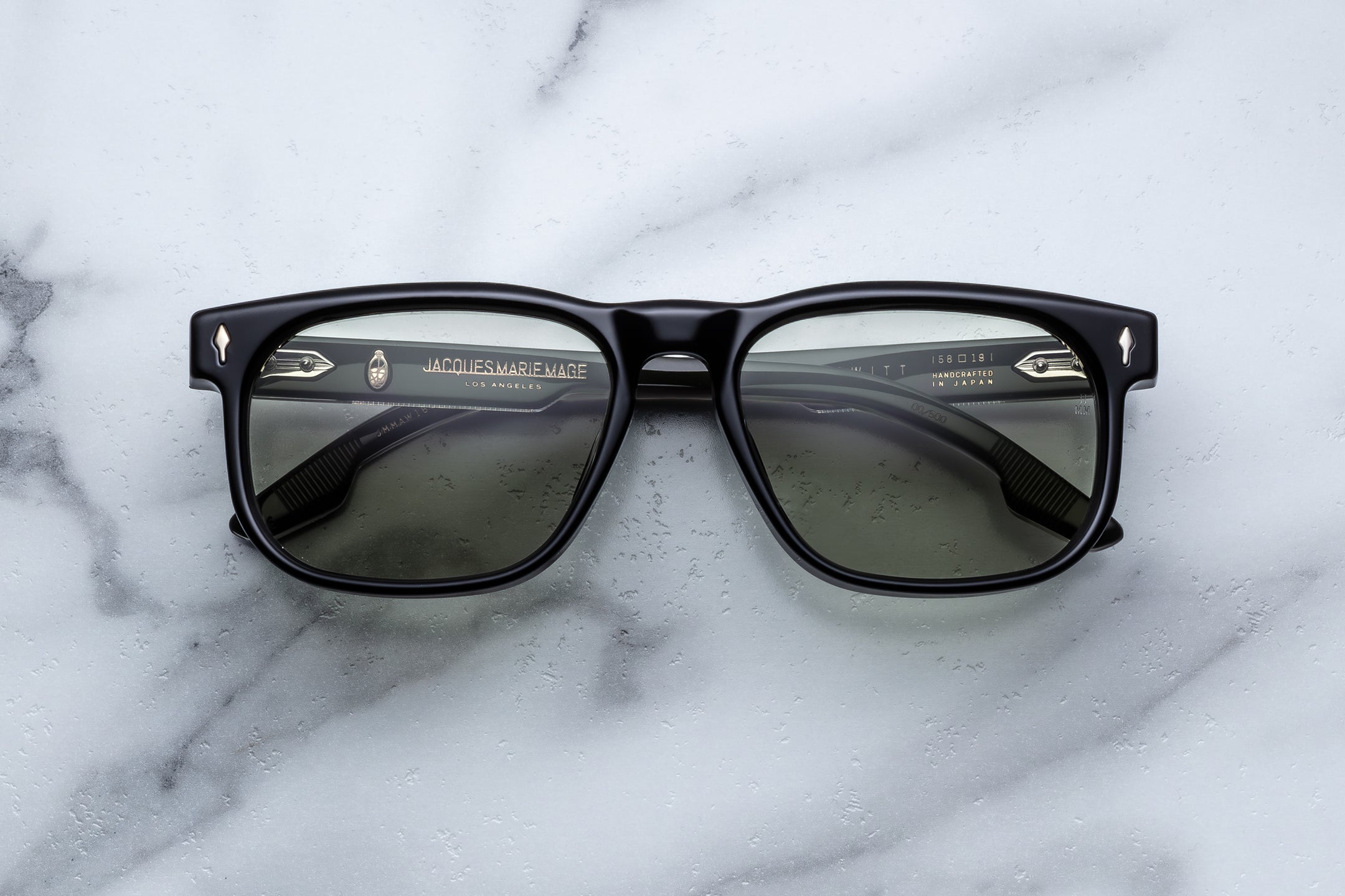 Jacques Marie Mage DeWitt in Cobra Light Bottle Green - Luxury Eyewear