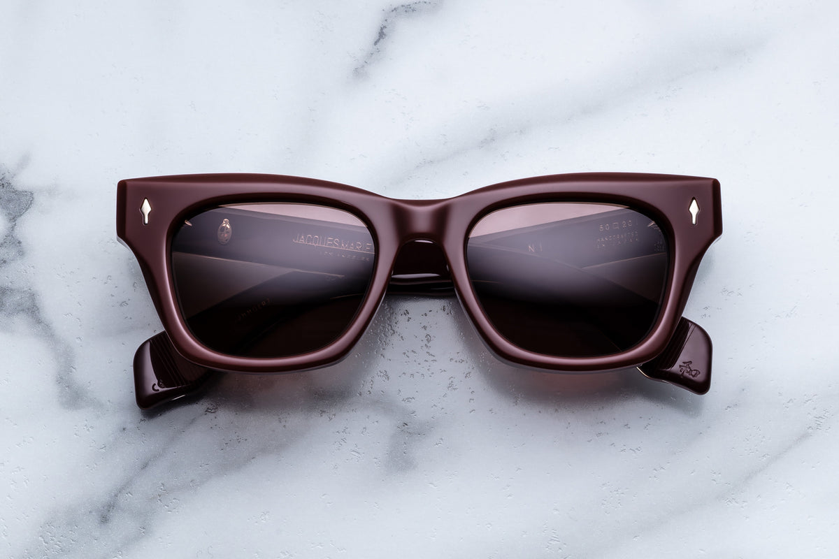 Jacques Marie Mage Dealan 50 Sunglasses in R7 Bordeaux Empire Deep Brown