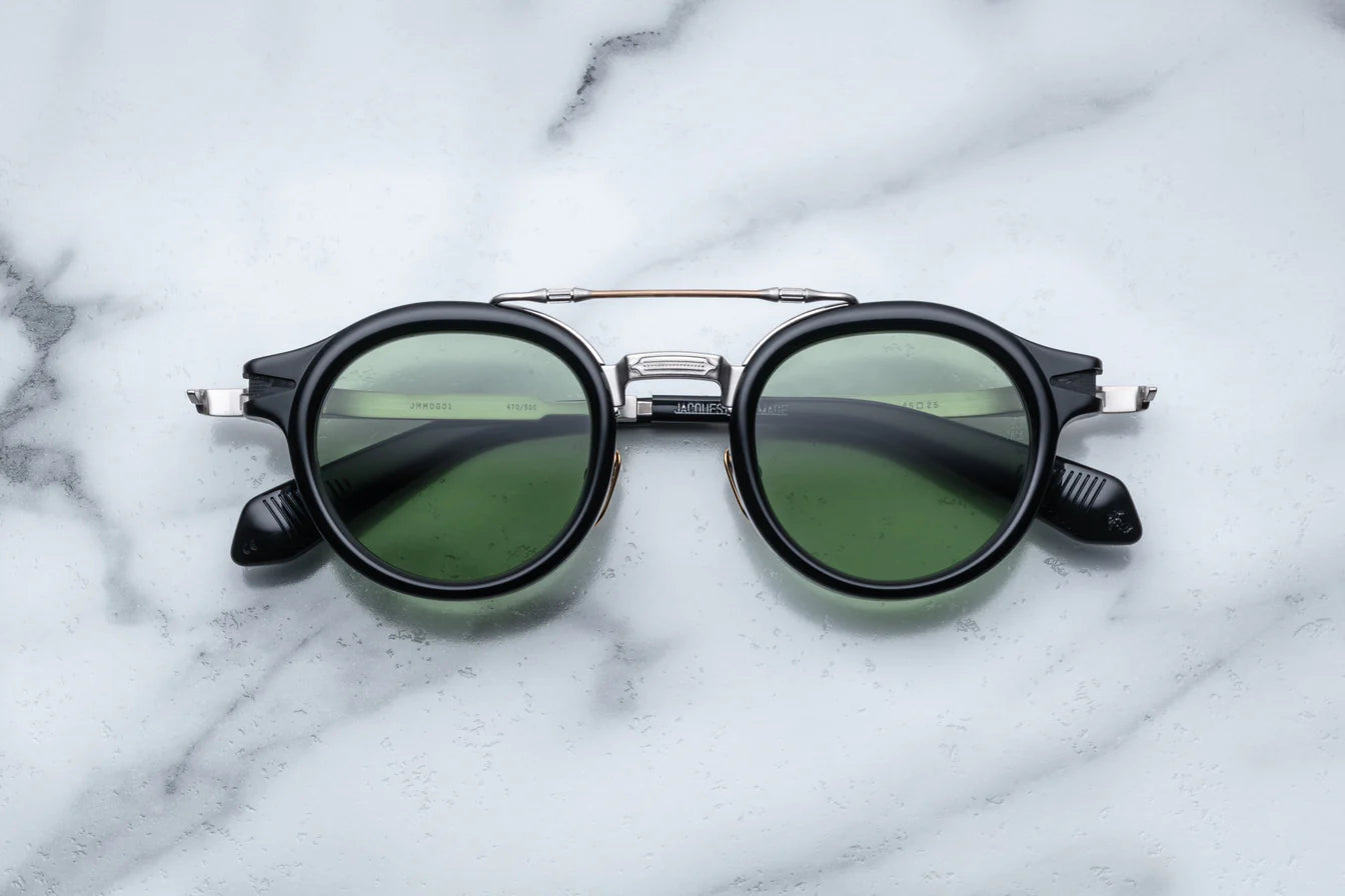Jacques Marie Mage Delage in 01 Noir Light Green Mineral Glass - Luxury Eyewear