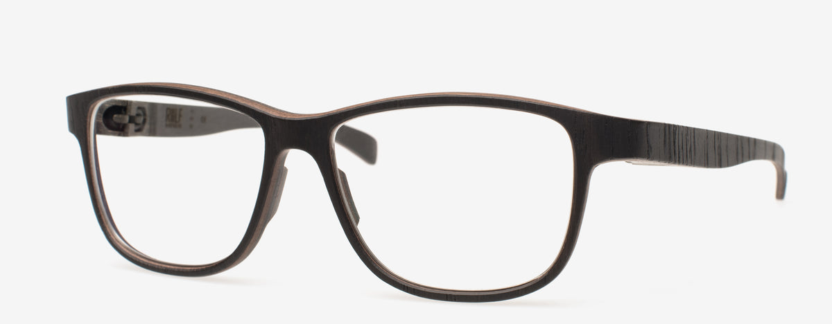 Rolf Capri Optical in 131 Smoked Oak Twisted with Walnut and Silver - three-quarter