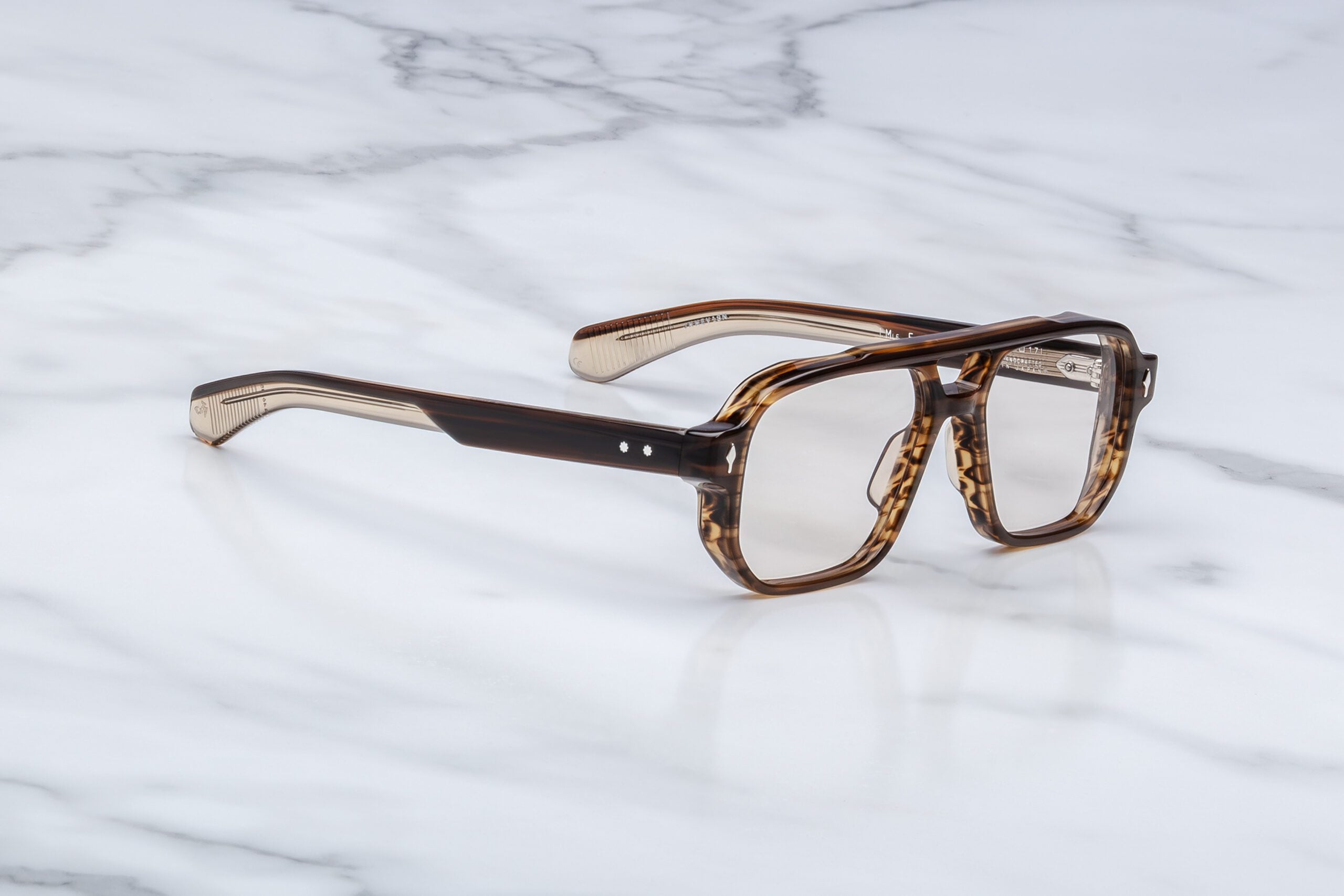 Jacques Marie Mage Evans (Optical) in 18N Hazel Superlight Brown - Side View