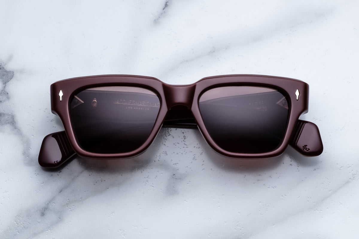 Jacques Marie Mage Fellini Sunglasses in Bordeaux Empire Deep Brown