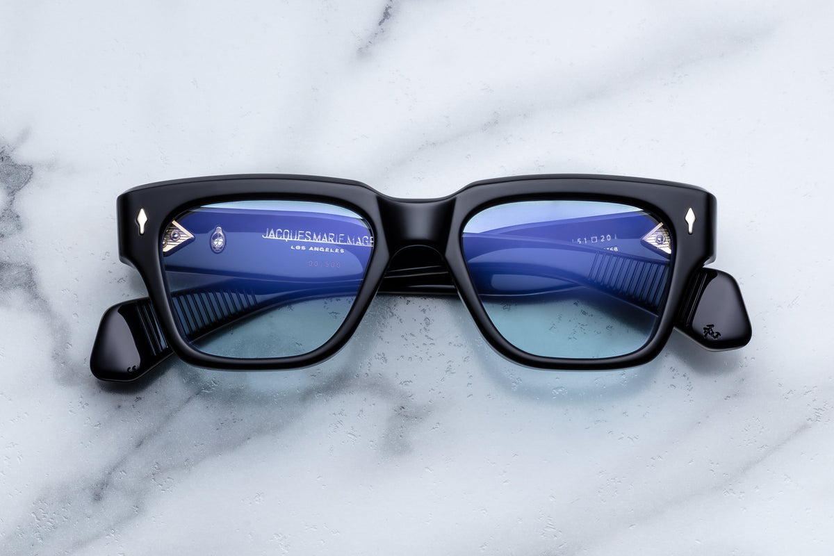 Jacques Marie Mage Fellini Sunglasses in K5 Obscure Serene Blue