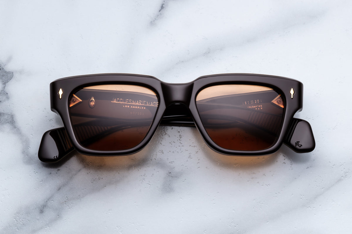 Jacques Marie Mage Fellini Sunglasses in Walnut Orange