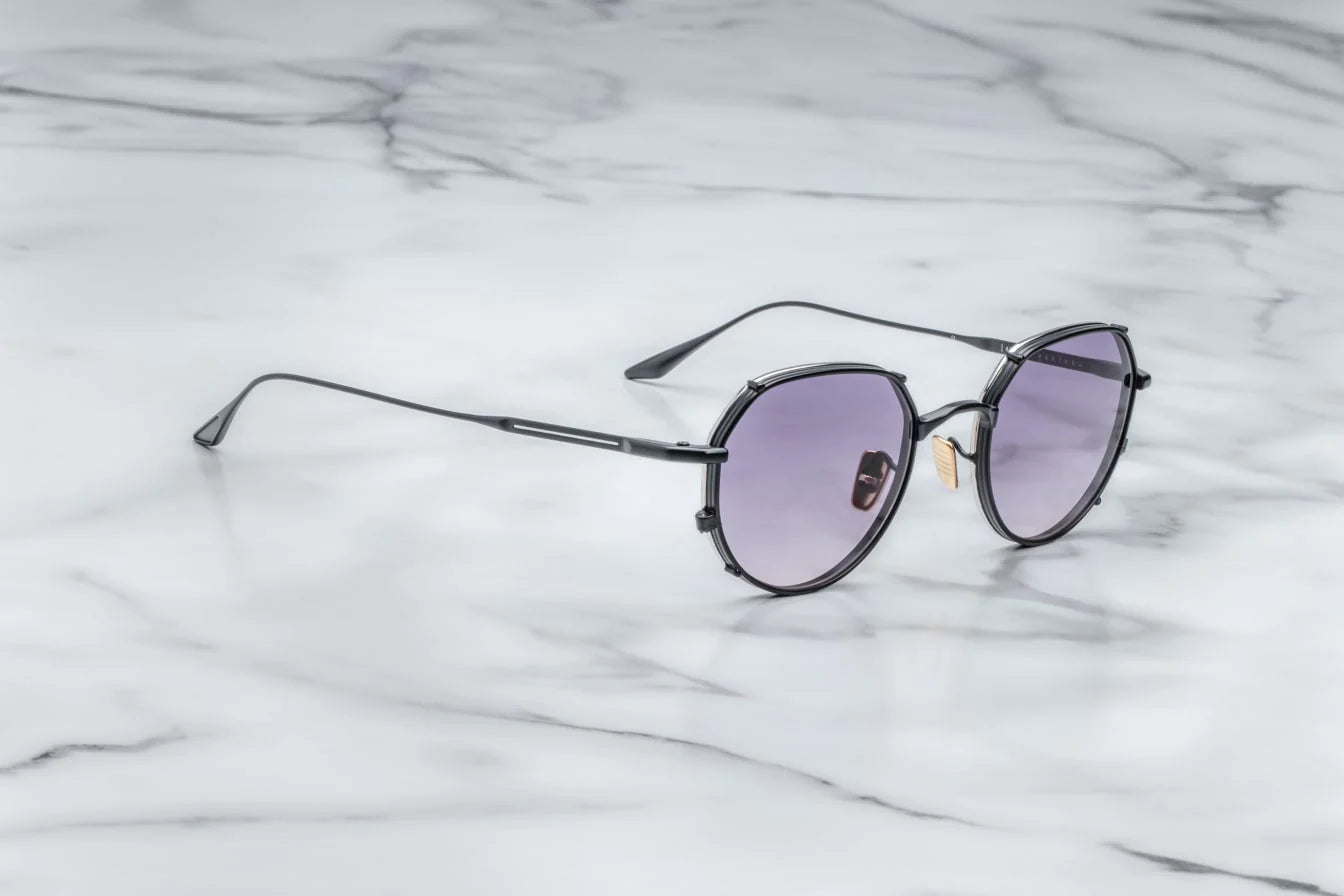Jacques Marie Mage Hartana (Sunglasses) in 12K Blackberry Plum Gradient - Side View