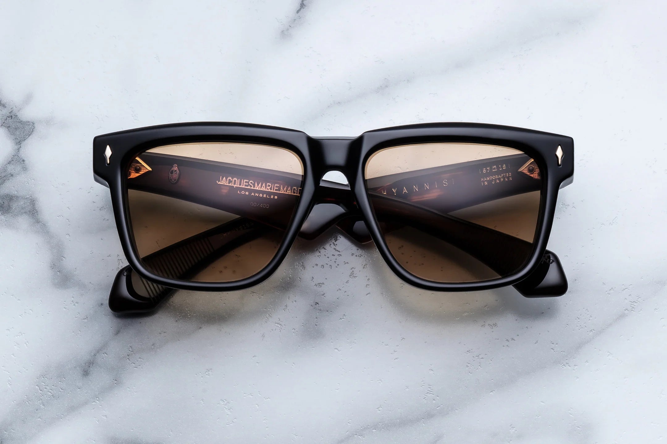 Jacques Marie Mage Hyannis (Sunglasses) in 15A Noir 15 Brass Gradient - Luxury Eyewear