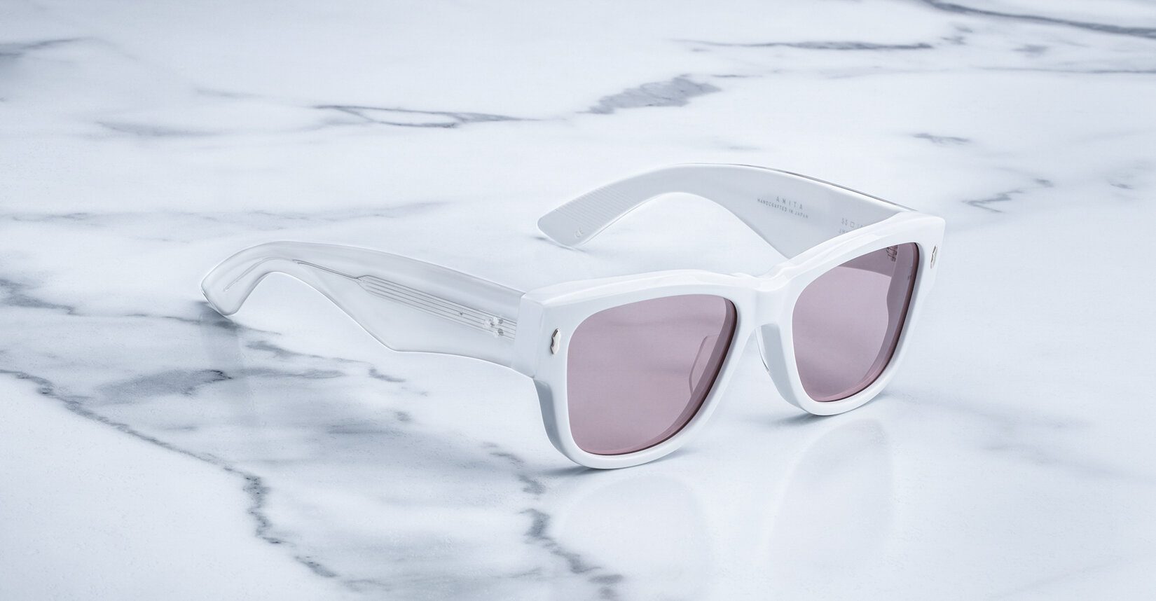 Jacques Marie Mage Anita in 4B White Pink - Side View