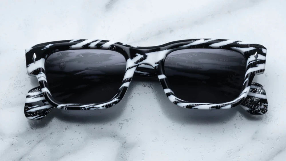 Jacques Marie Mage Jeff (Sunglasses) in 10G Zebra Jet - Luxury Eyewear