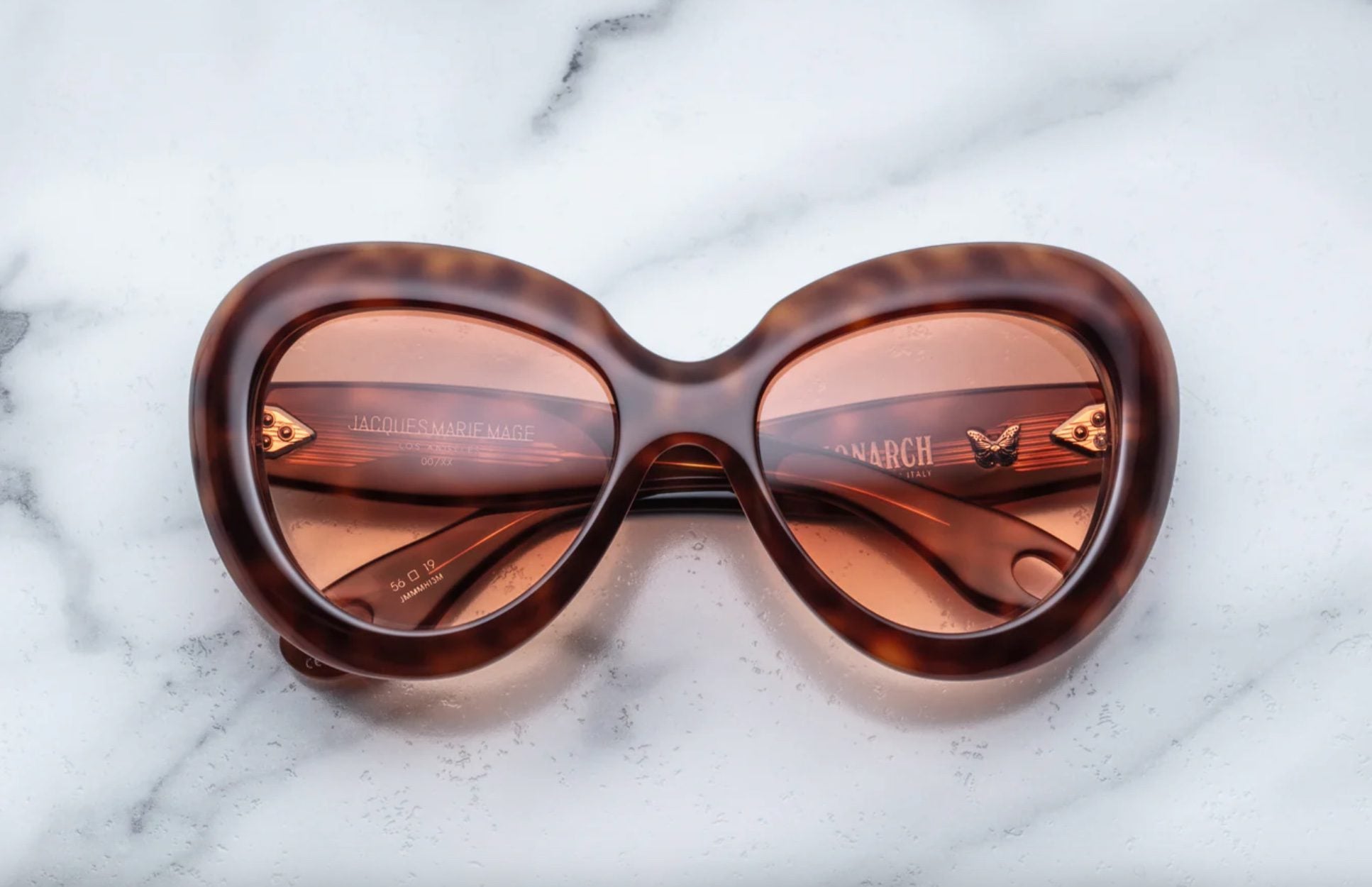 Jacques Marie Mage Monarch in 13M Teddy Brown Coral Gradient - Luxury Eyewear