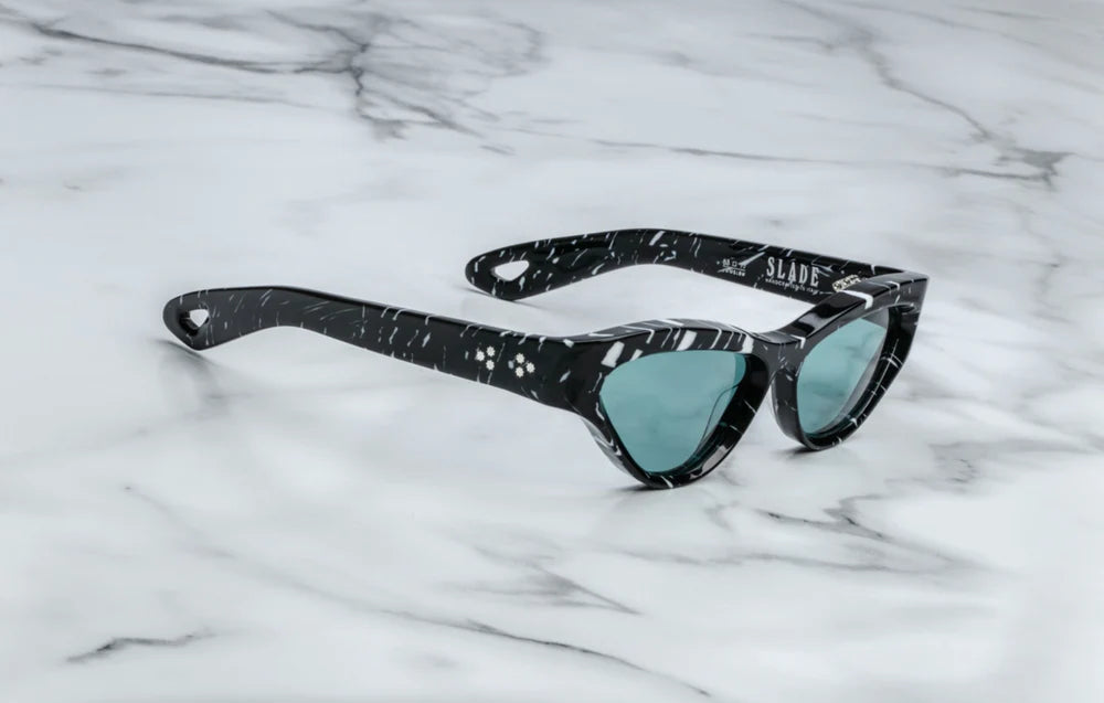 Jacques Marie Mage Slade in 8W Black Marble Sea Green - Side View
