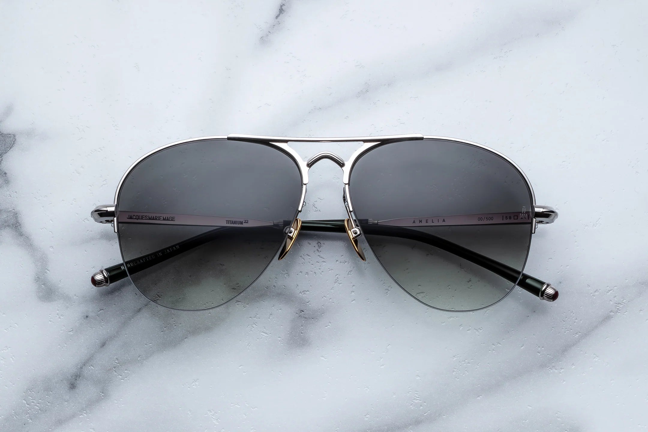 Jacques Marie Mage Amelia in 1N Viper Emerald Gradient - Luxury Eyewear