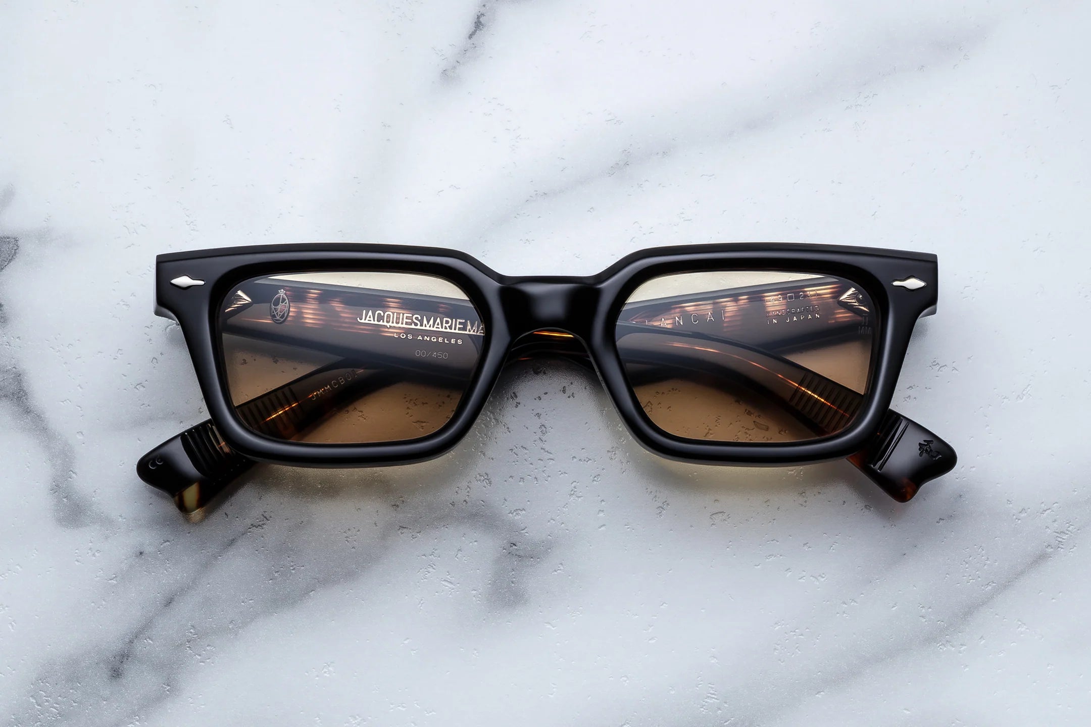 Jacques Marie Mage Casablanca in 01 Noir Sepia - Luxury Eyewear