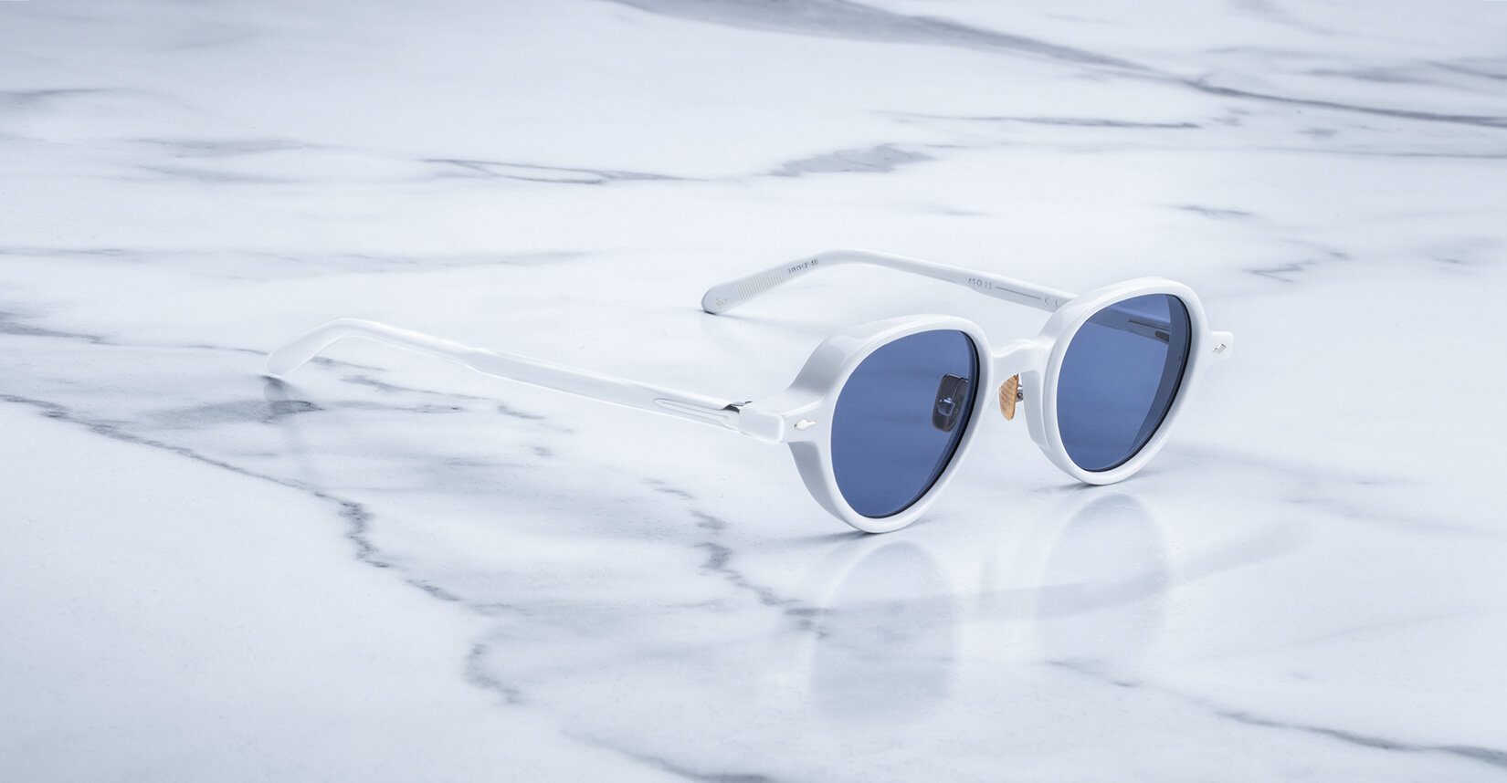 Jacques Marie Mage The Clark (Sunglasses) in 4B White Dark Blue - Side View