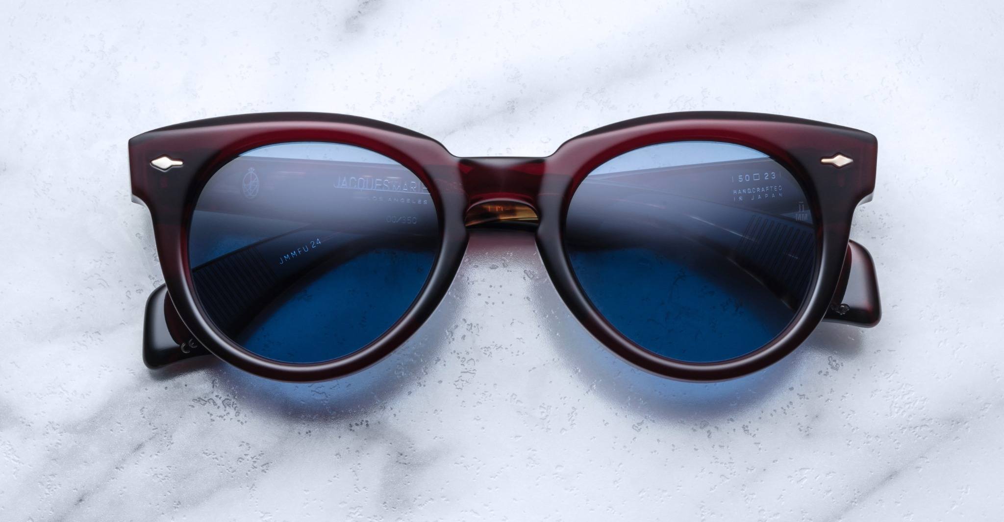 Jacques Marie Mage Fontainebleau 2 in 24 Burgundy Sky - Luxury Eyewear