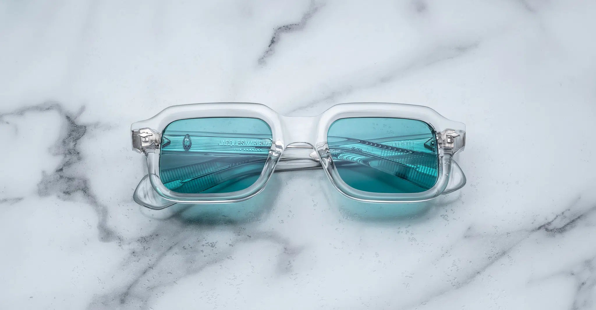 Jacques Marie Mage Sandro in 63 Clear Cyan - Luxury Eyewear