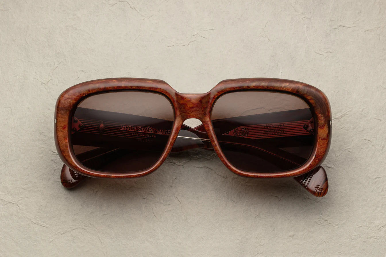 Jacques Marie Mage Kobo in 28 Burlwood Sweet Brown - Luxury Eyewear