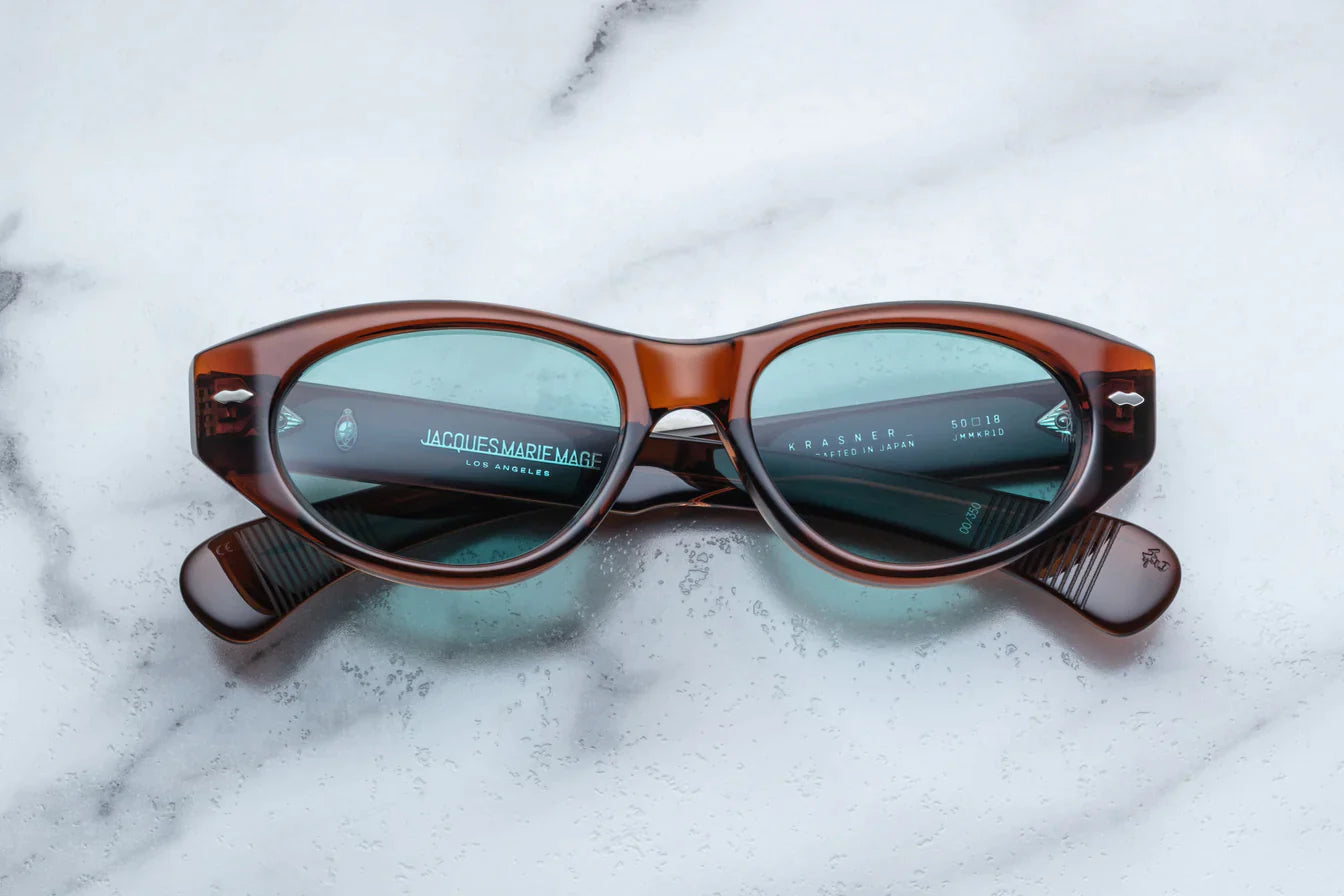 Jacques Marie Mage Krasner (Sunglasses) in 1D Hickory Seagreen - Luxury Eyewear