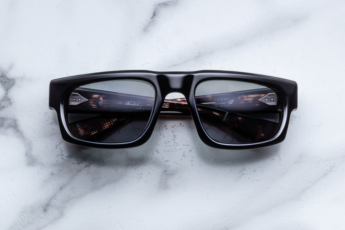 Jacques Marie Mage Muhammad Ali Louisville Sunglasses in Noir, Sequoia CR39 Silver at Visionary Optics NYC