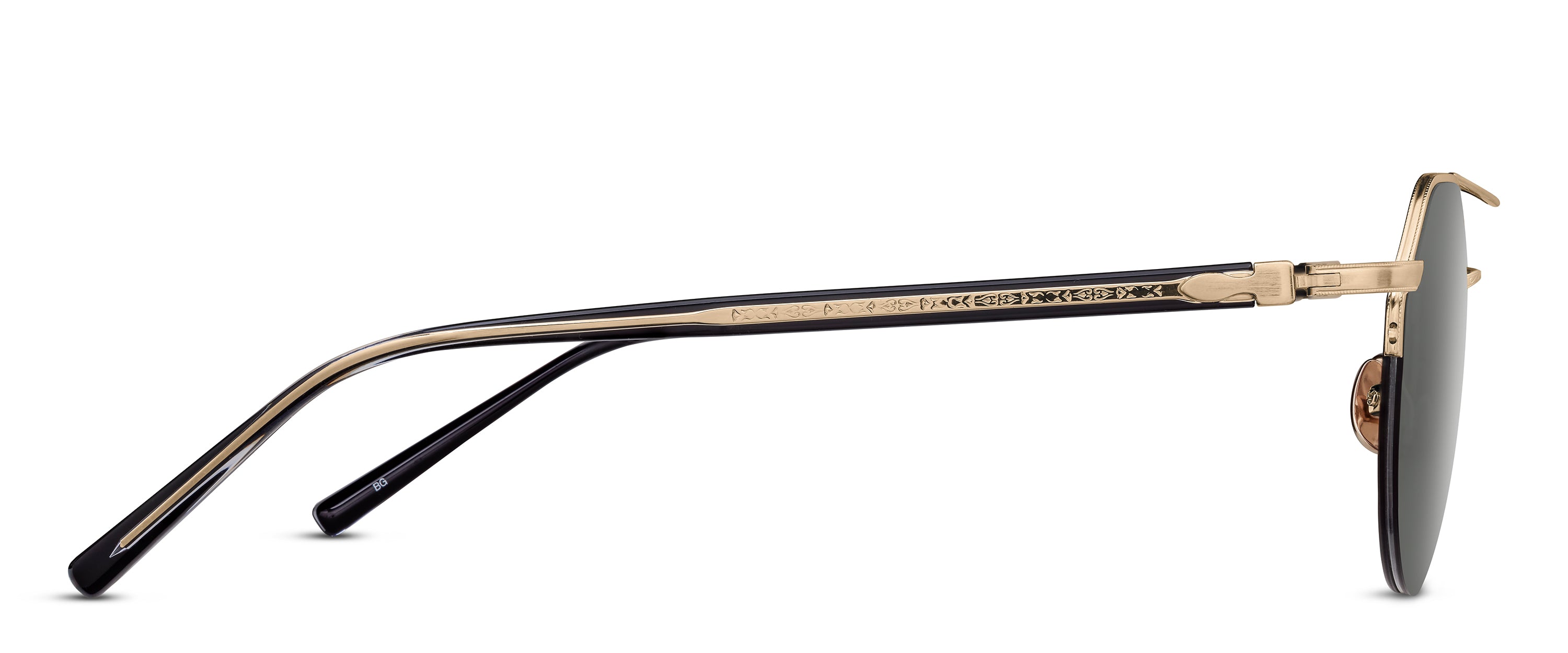 Matsuda M3141 Sunglasses BRUSHED GOLD GREY Profile
