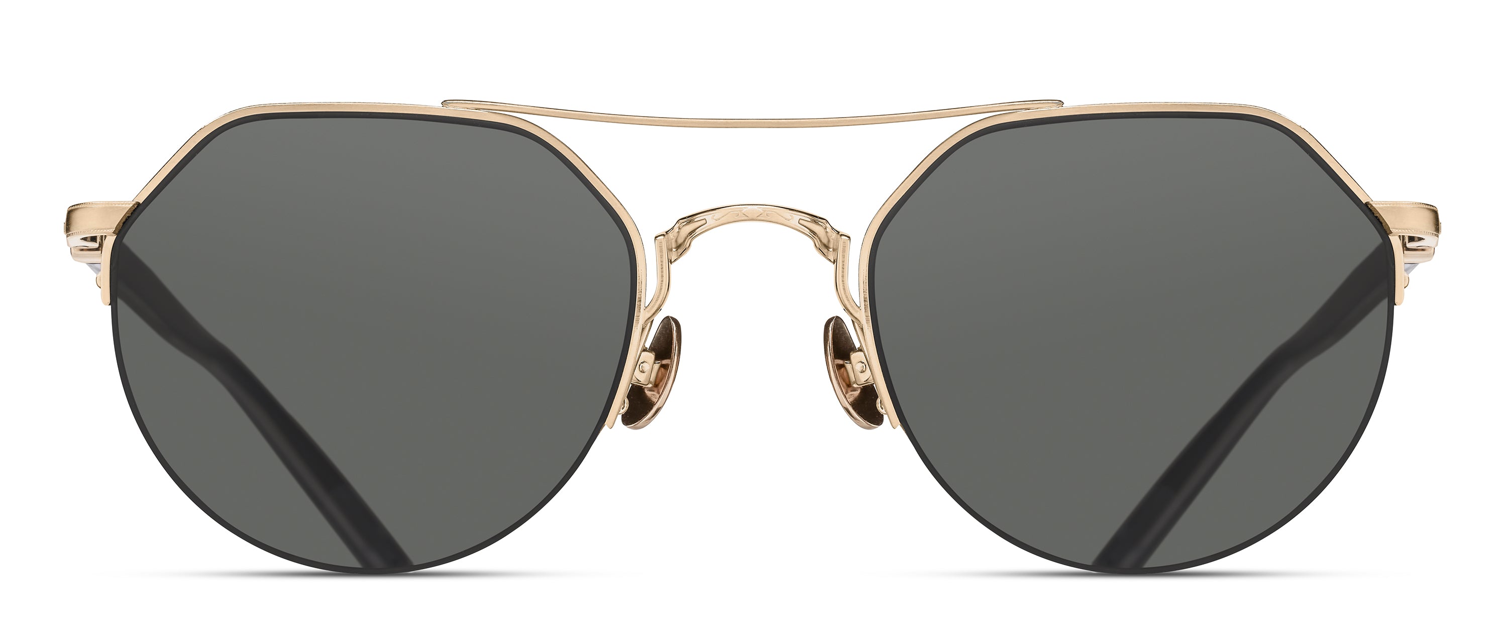 Matsuda M3141 Sunglasses BRUSHED GOLD GREY Front