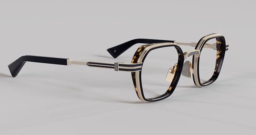 Masunaga MOC 004 Color B — Antique 12K Gold / Navy – Tortoise