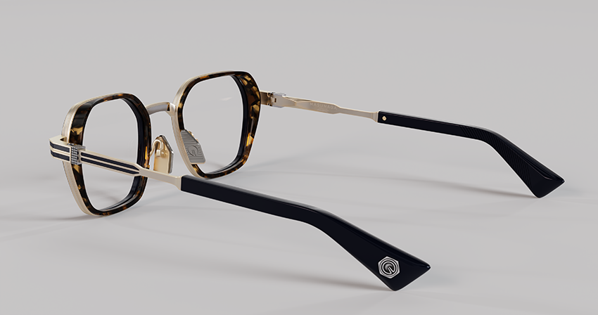 Masunaga MOC 004 Color B — Antique 12K Gold / Navy – Tortoise