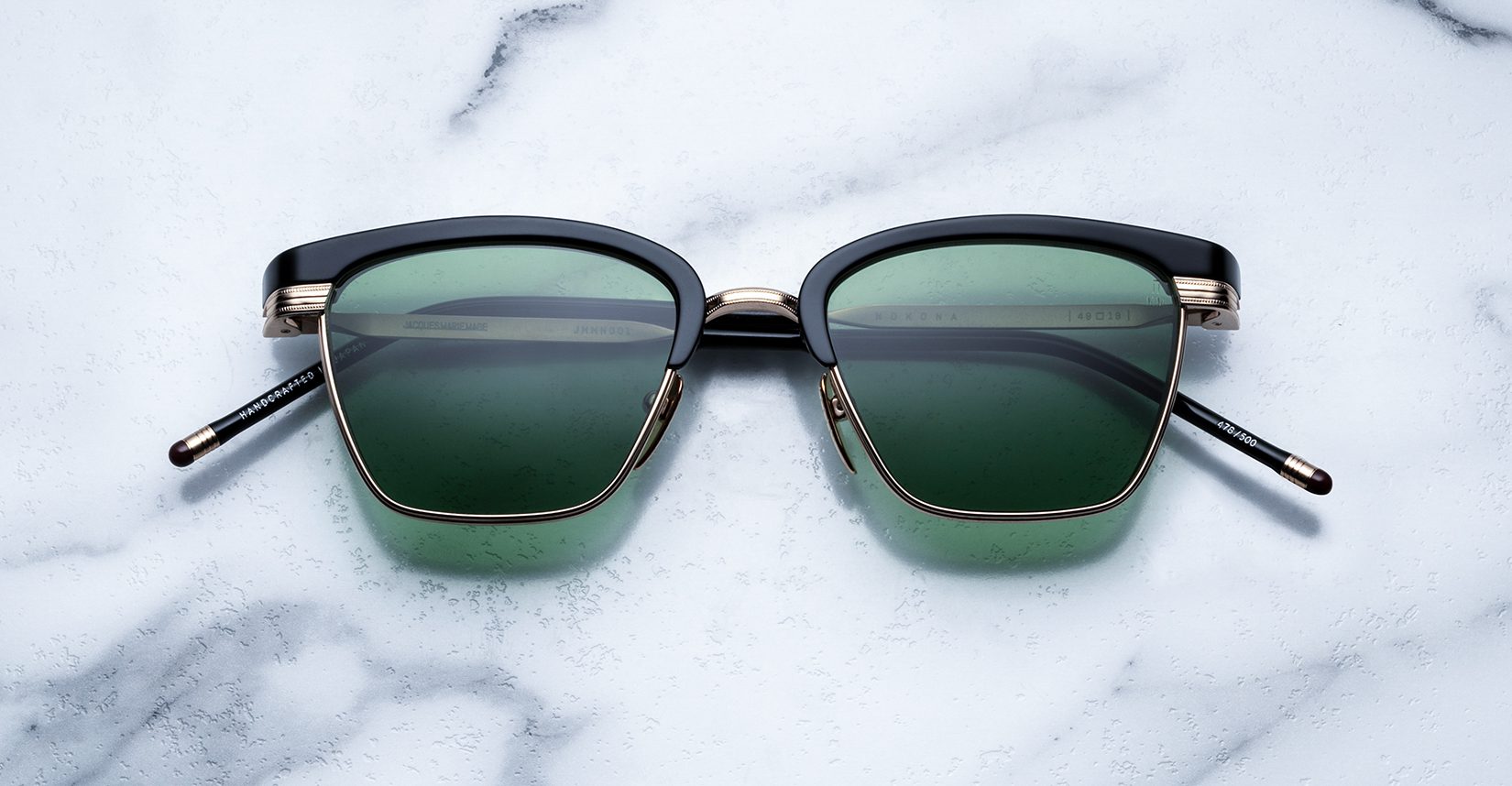 Jacques Marie Mage Nokona in 01 Noir Vintage Green - Luxury Eyewear