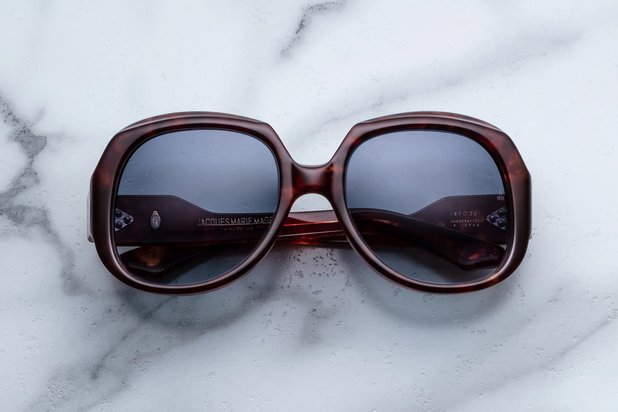 Jacques Marie Mage John & Yoko Ocean Child in 7U Breccia Denim Gradient - Luxury Eyewear