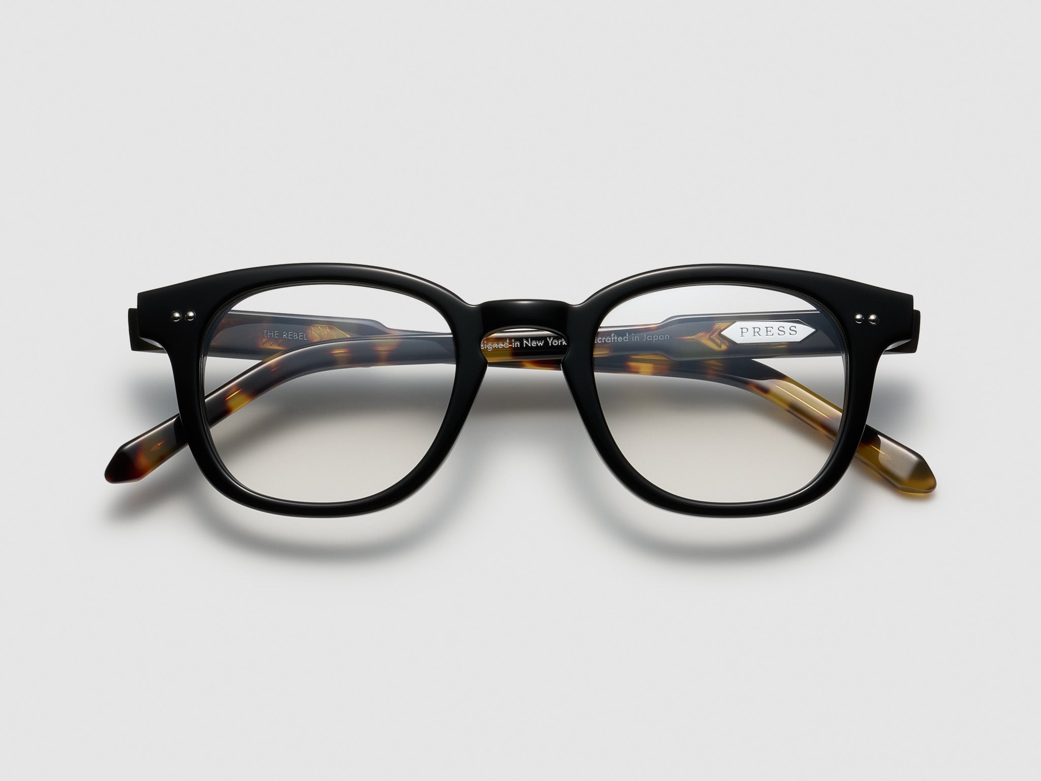 Press The Rebel Optical Black Tortoise / Silver