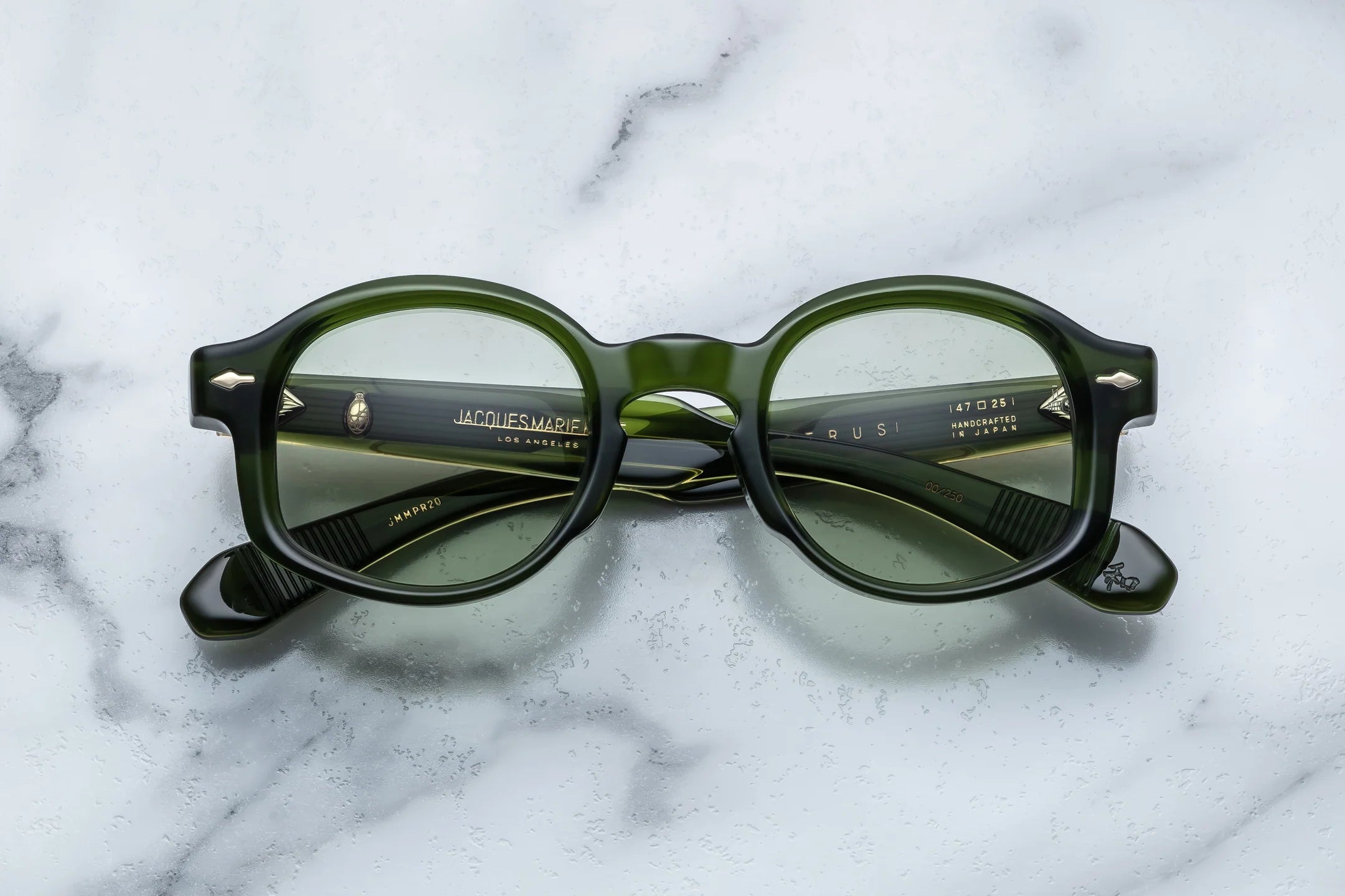 Jacques Marie Mage Petrus (Sunglasses) in 20 Rover Light Bottle Green - Luxury Eyewear