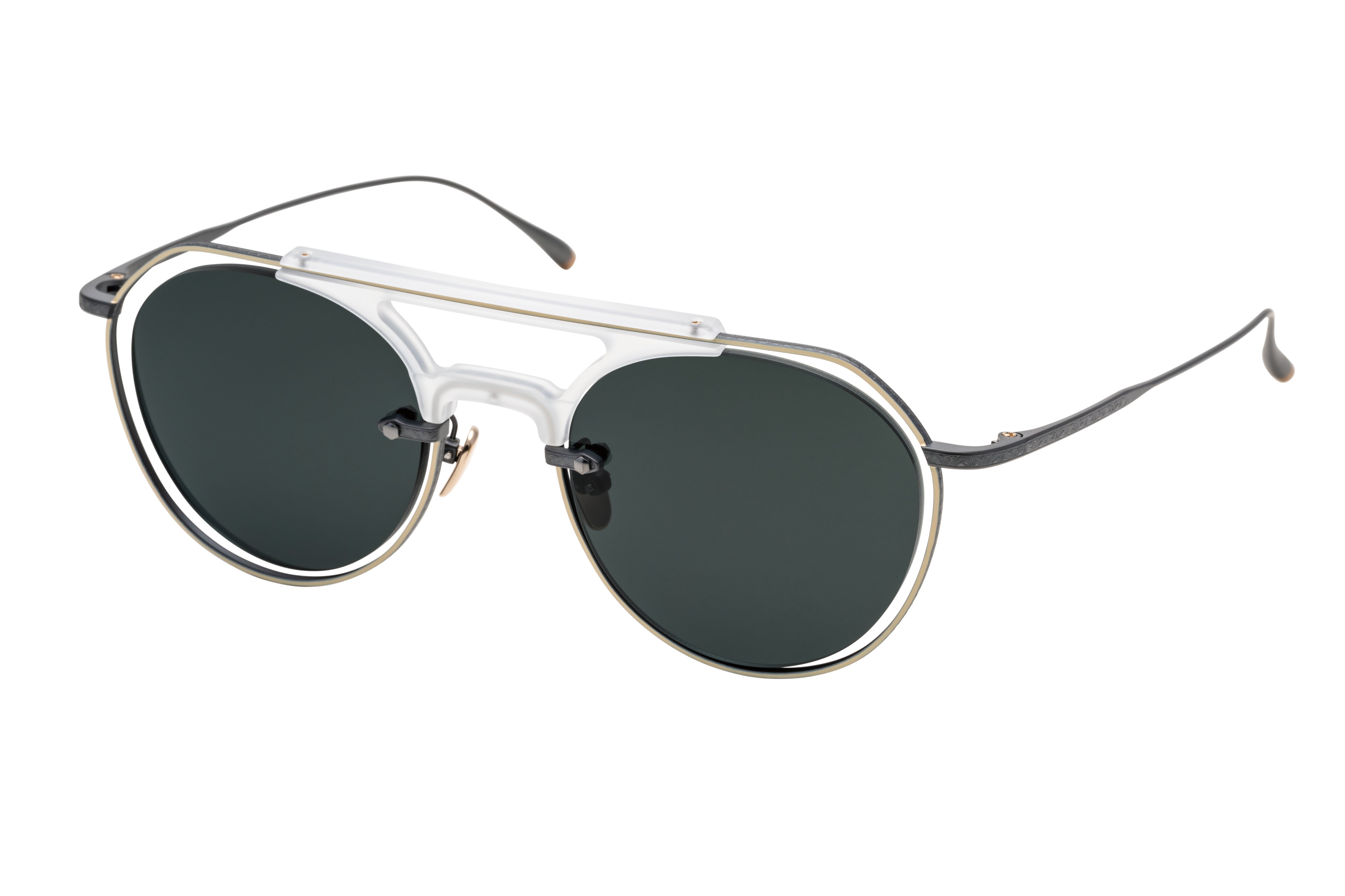 Masunaga x Kenzo Takada Rhea Sunglasses - S20 Crystal/Matte Black