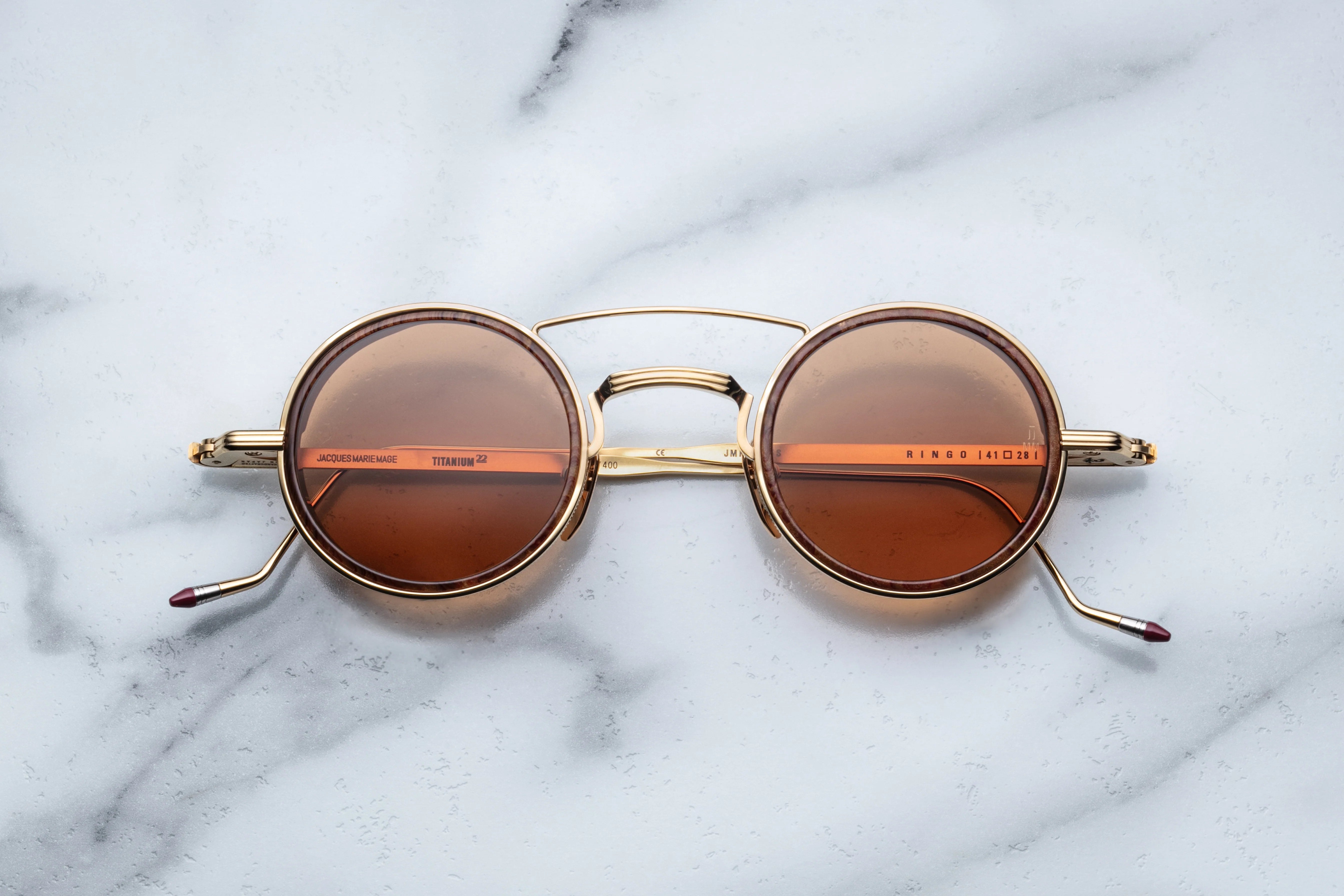 Jacques Marie Mage Ringo 2 in 15S Hector Dark Orange - Luxury Eyewear