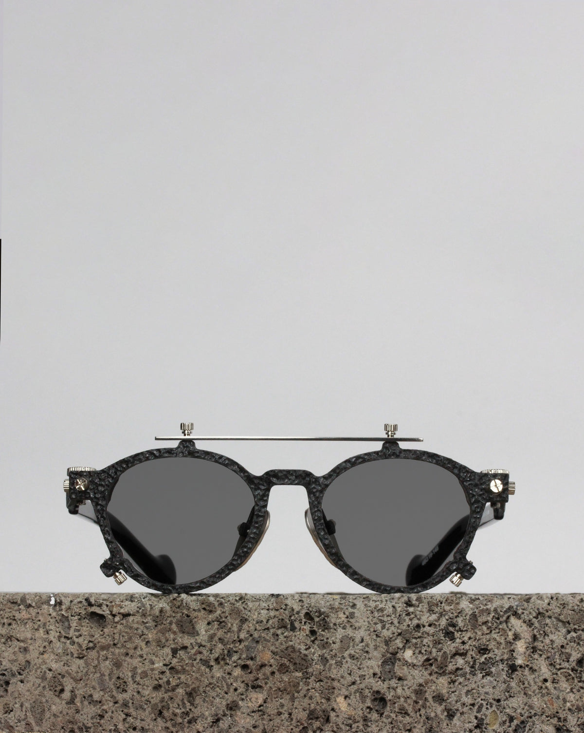 Titanium Museum Scrapology 02 Sunglasses in C5 Black Texture