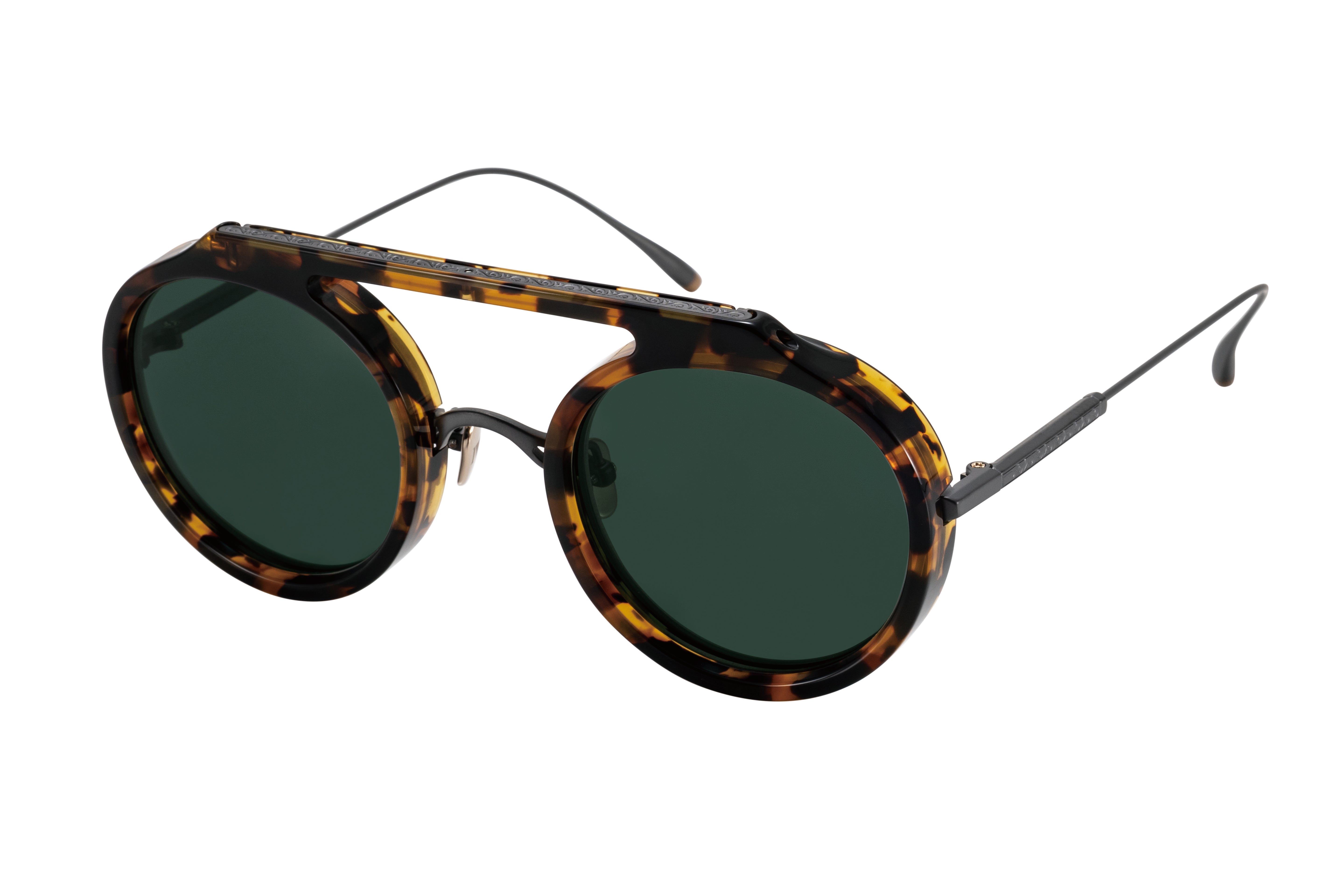 Masunaga x Kenzo Takada Scutum Sunglasses - 23 Demi/Black
