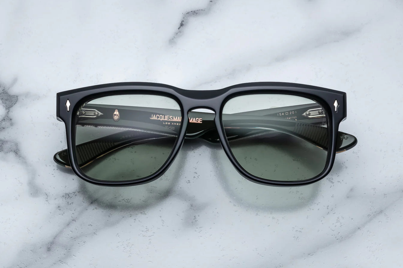 Jacques Marie Mage Wesley in 16C Cobra Light Bottle Green - Luxury Eyewear