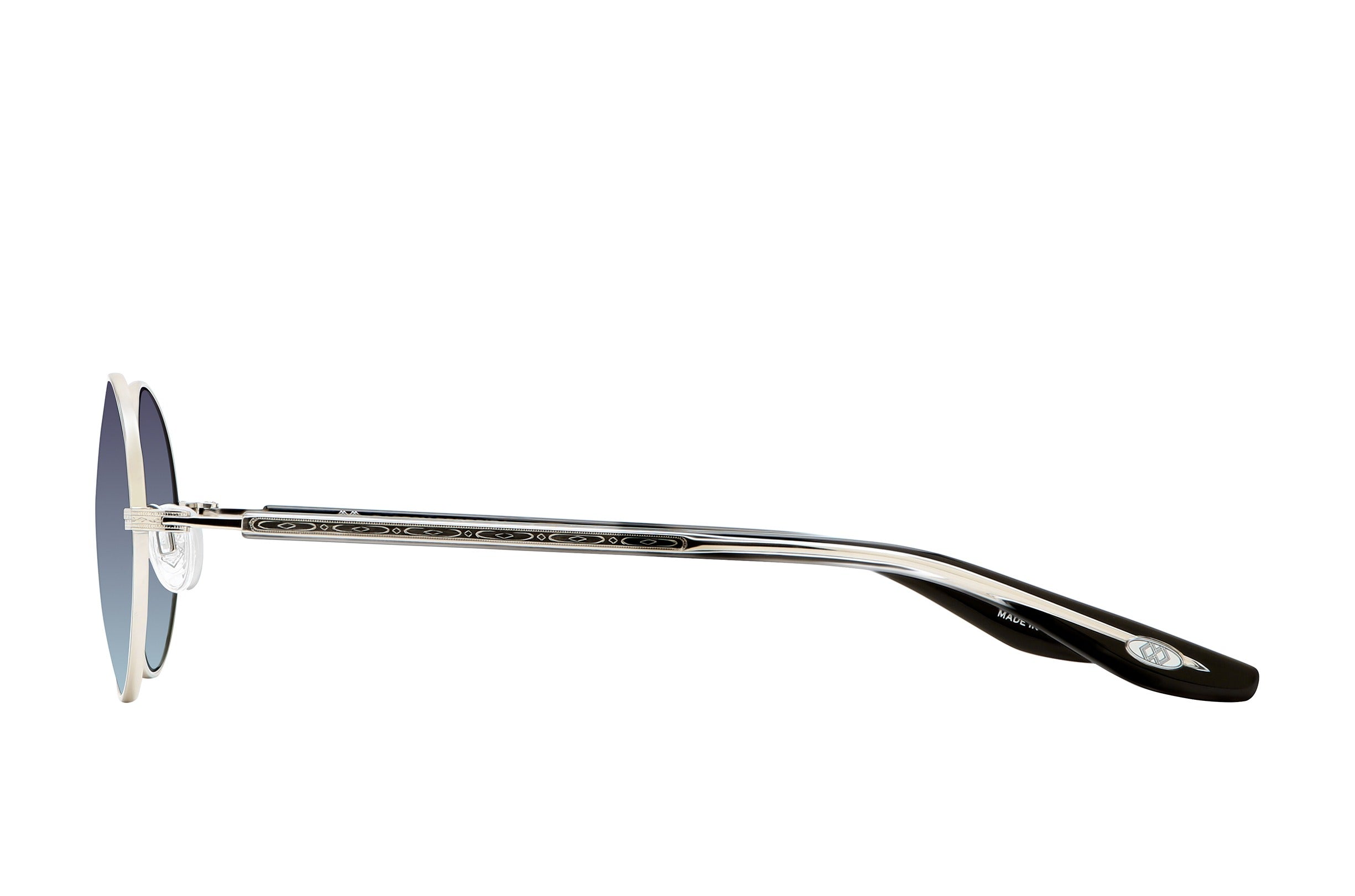 Barton Perreira Anamcara sunglasses in Platinum / Crystal / Black / Aegean Gradient at Visionary Optics NYC