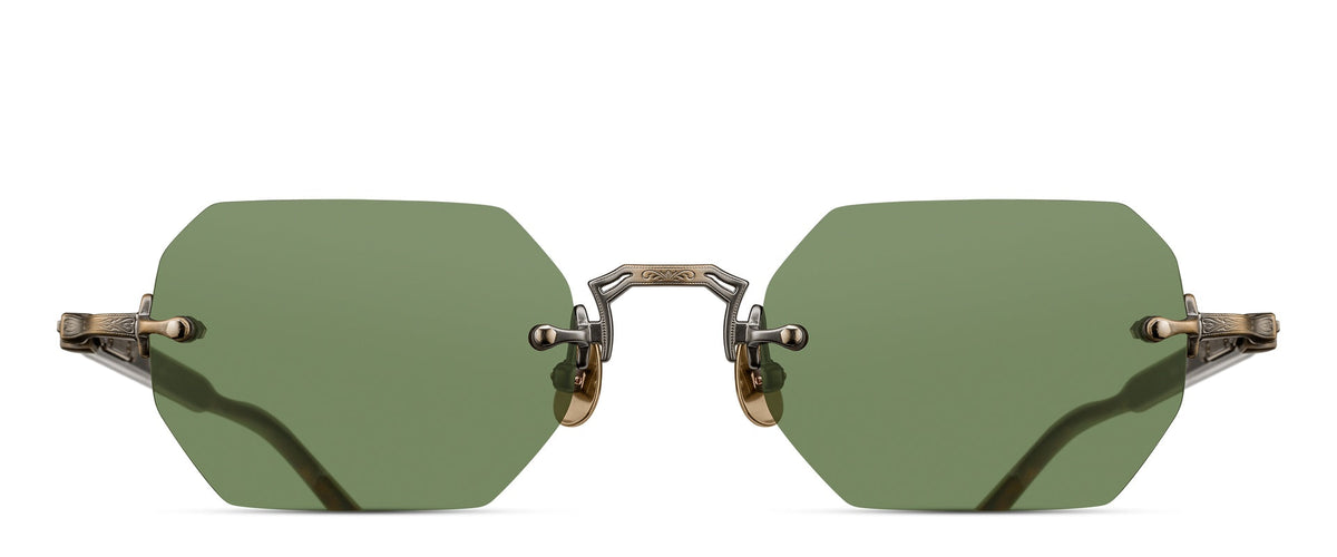 Matsuda M5010 Sunglasses in BG-MW Brushed Gold - Milk White