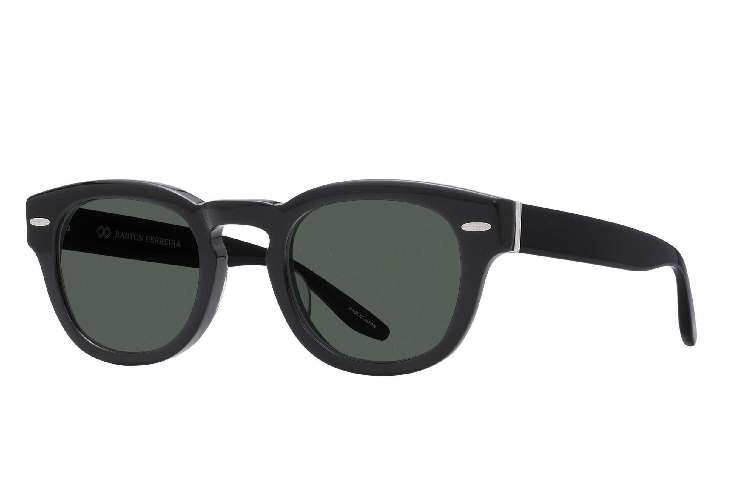 Barton Perreira Demarco sunglasses in Black / Silver / Green Smoke at Visionary Optics NYC