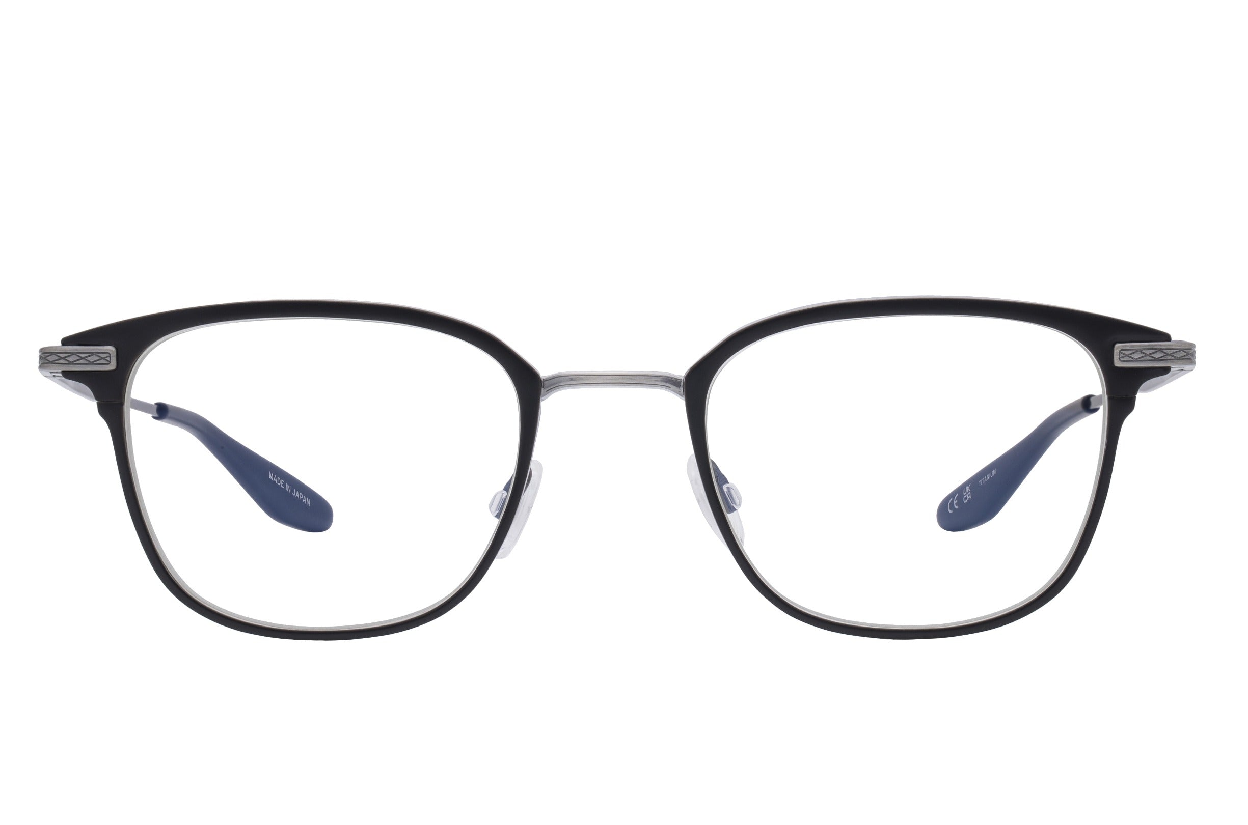 Barton Perreira Elvgren eyeglasses in Black Satin / Pewter at Visionary Optics NYC