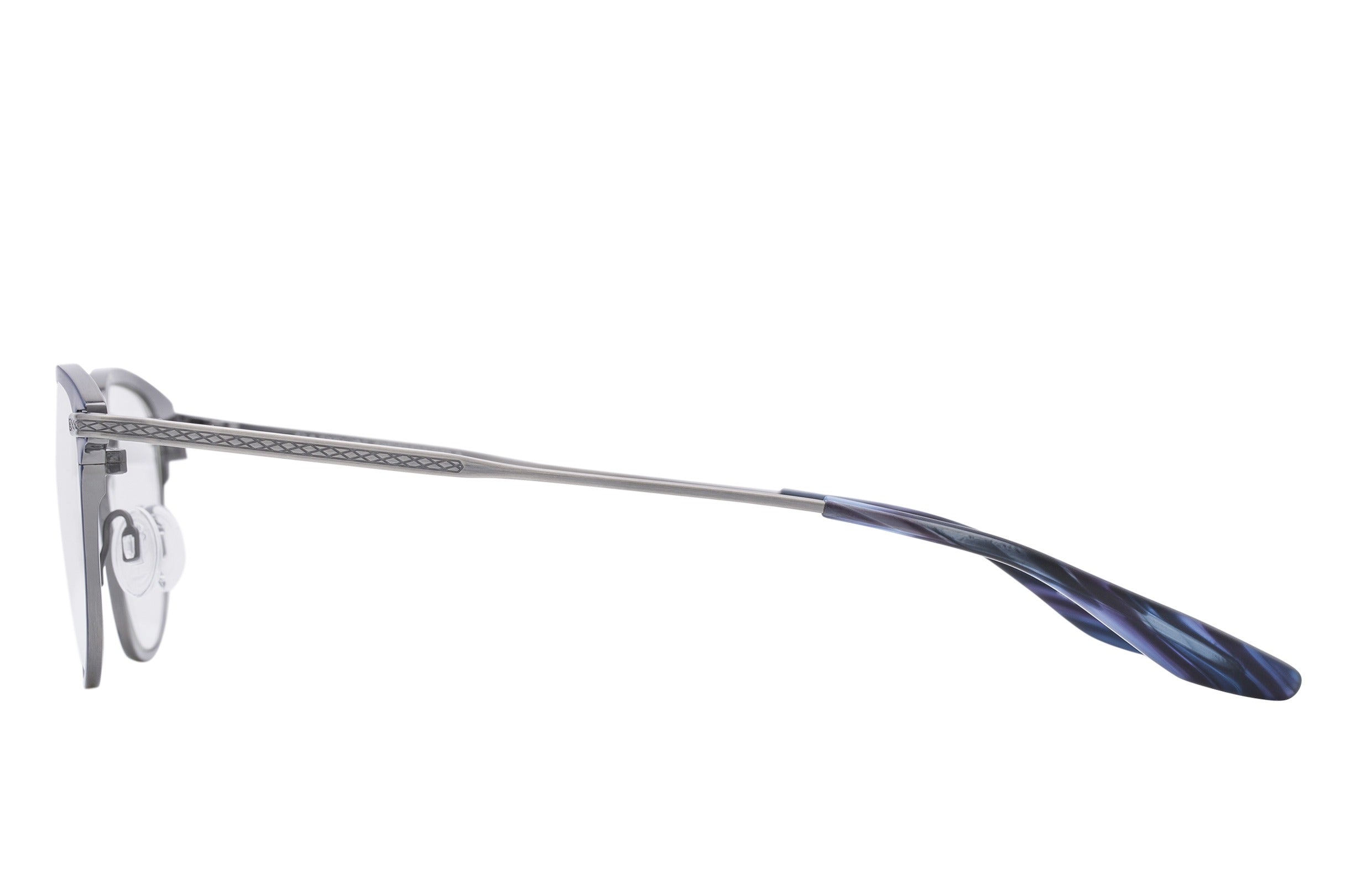 Barton Perreira Elvgren eyeglasses in Matte Navy / Pewter at Visionary Optics NYC