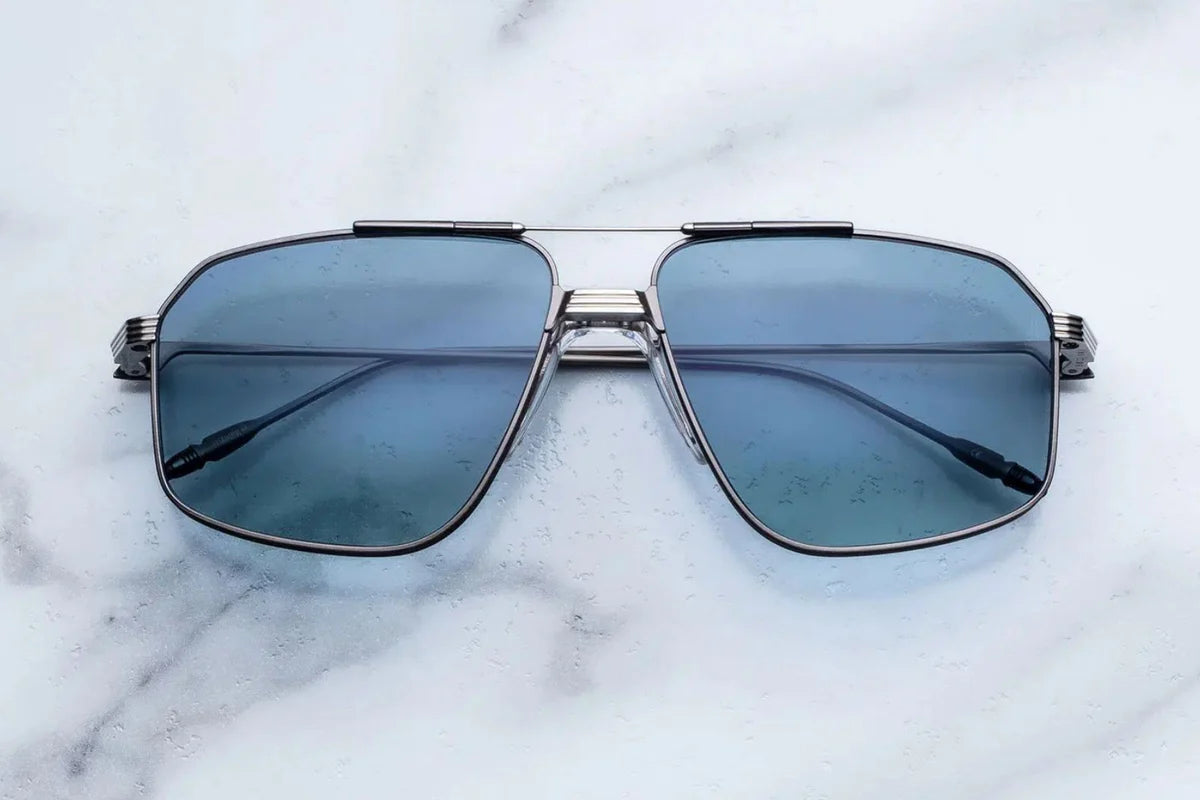 Jacques Marie Mage Jagger in 2H Antique Silver Serene Gradient - Luxury Eyewear