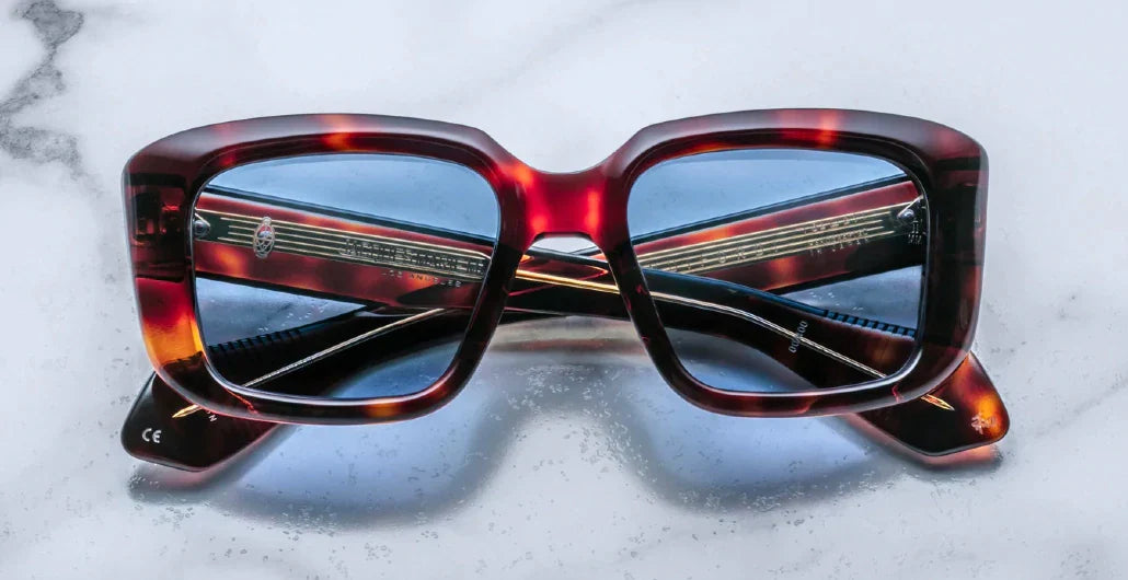 Jacques Marie Mage Standiford in 5N Havana 5 Cerulean - Luxury Eyewear